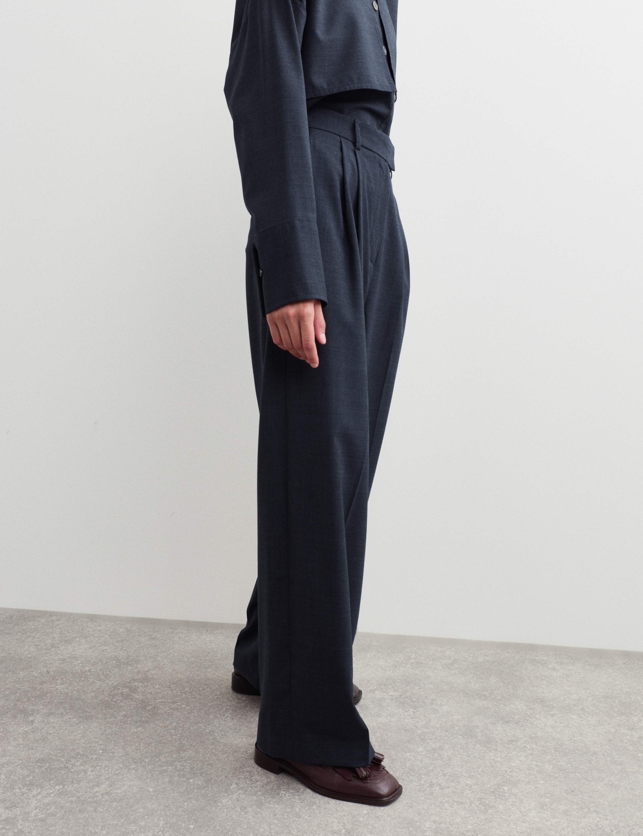 Wool Rich Pleated Wide Leg Trousers 6 of 7