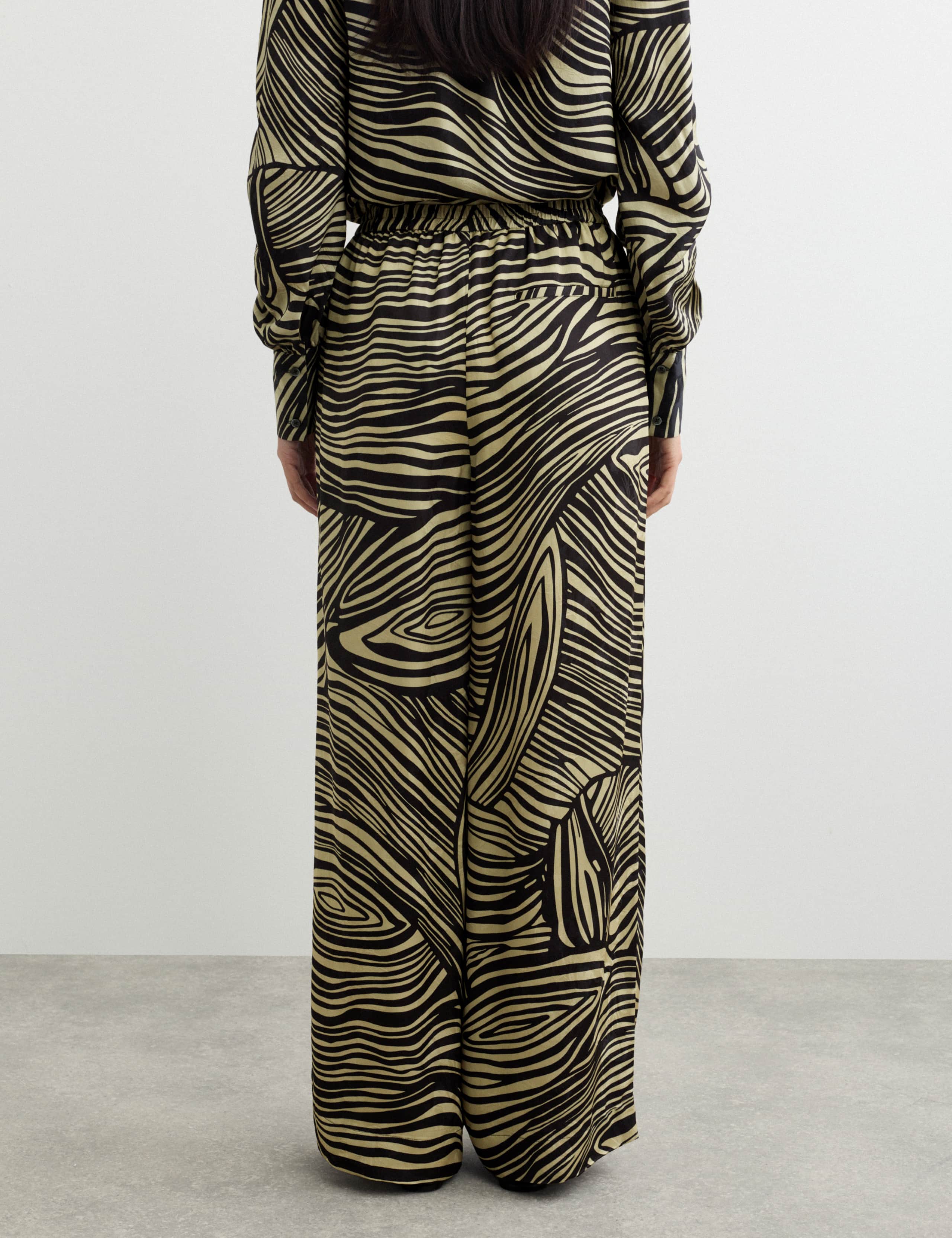 Jacquard Printed Elasticated Waist Wide Leg Trousers 7 of 7