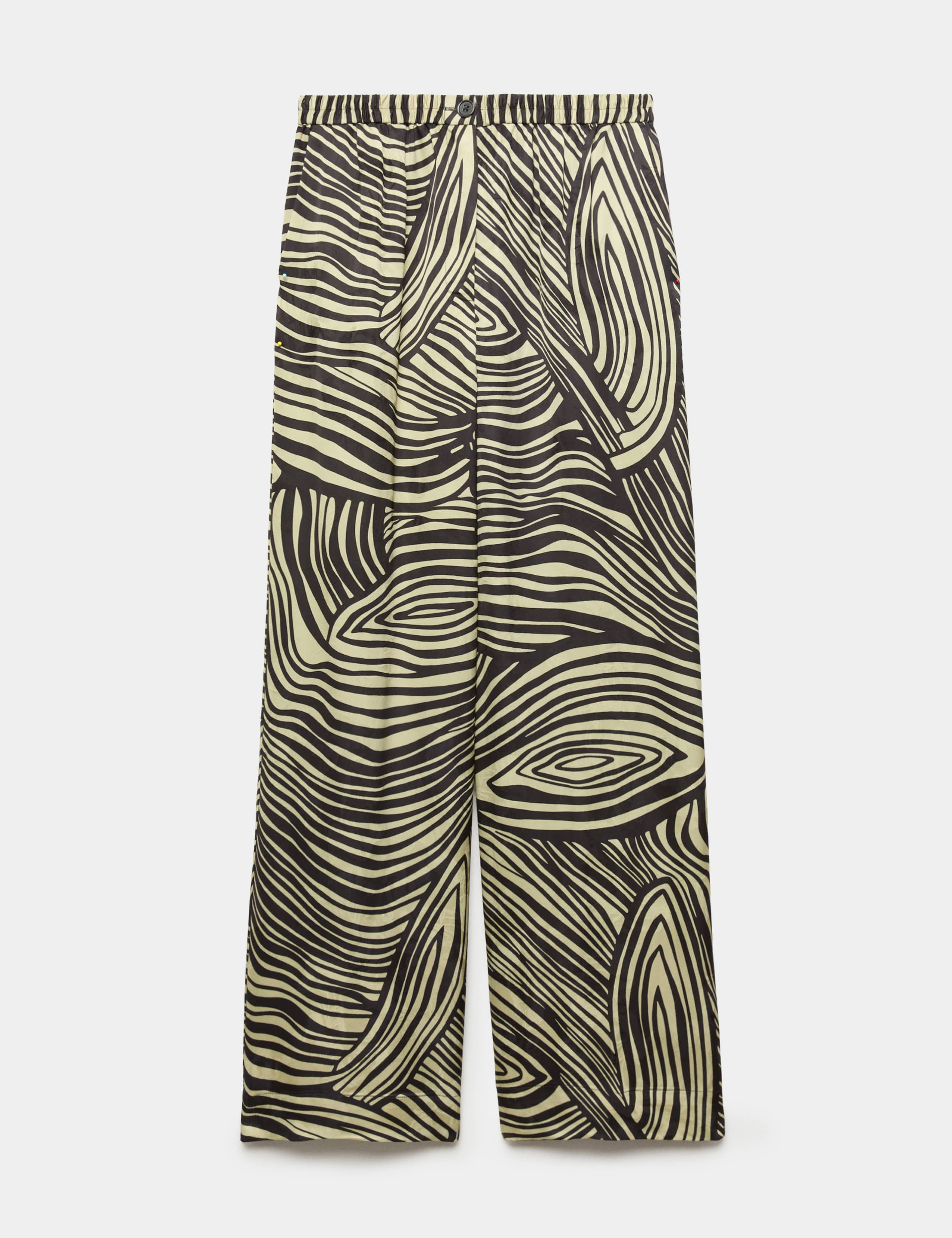 Jacquard Printed Elasticated Waist Wide Leg Trousers 2 of 7