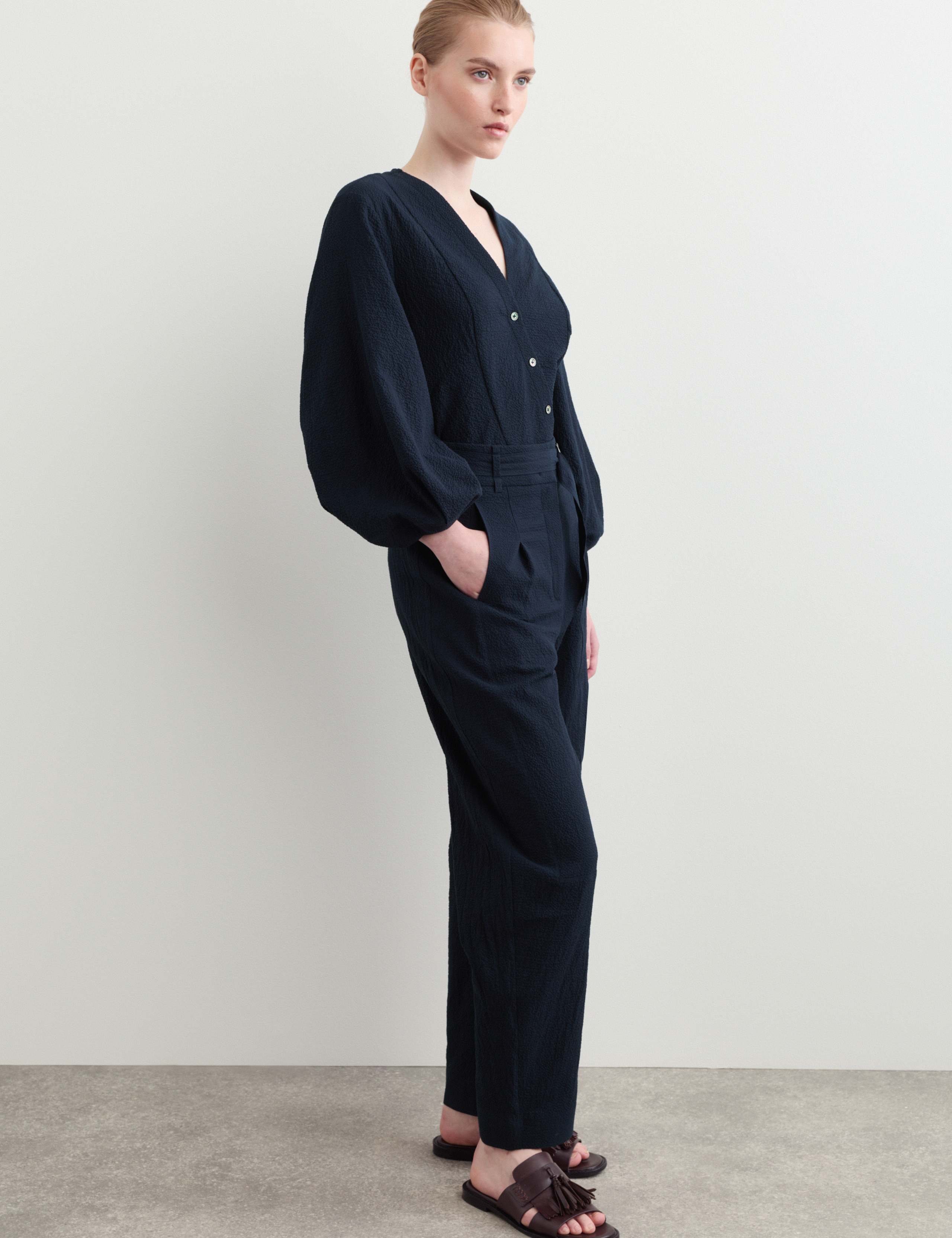 Cotton Rich Checked Barrel Leg Trousers 5 of 6