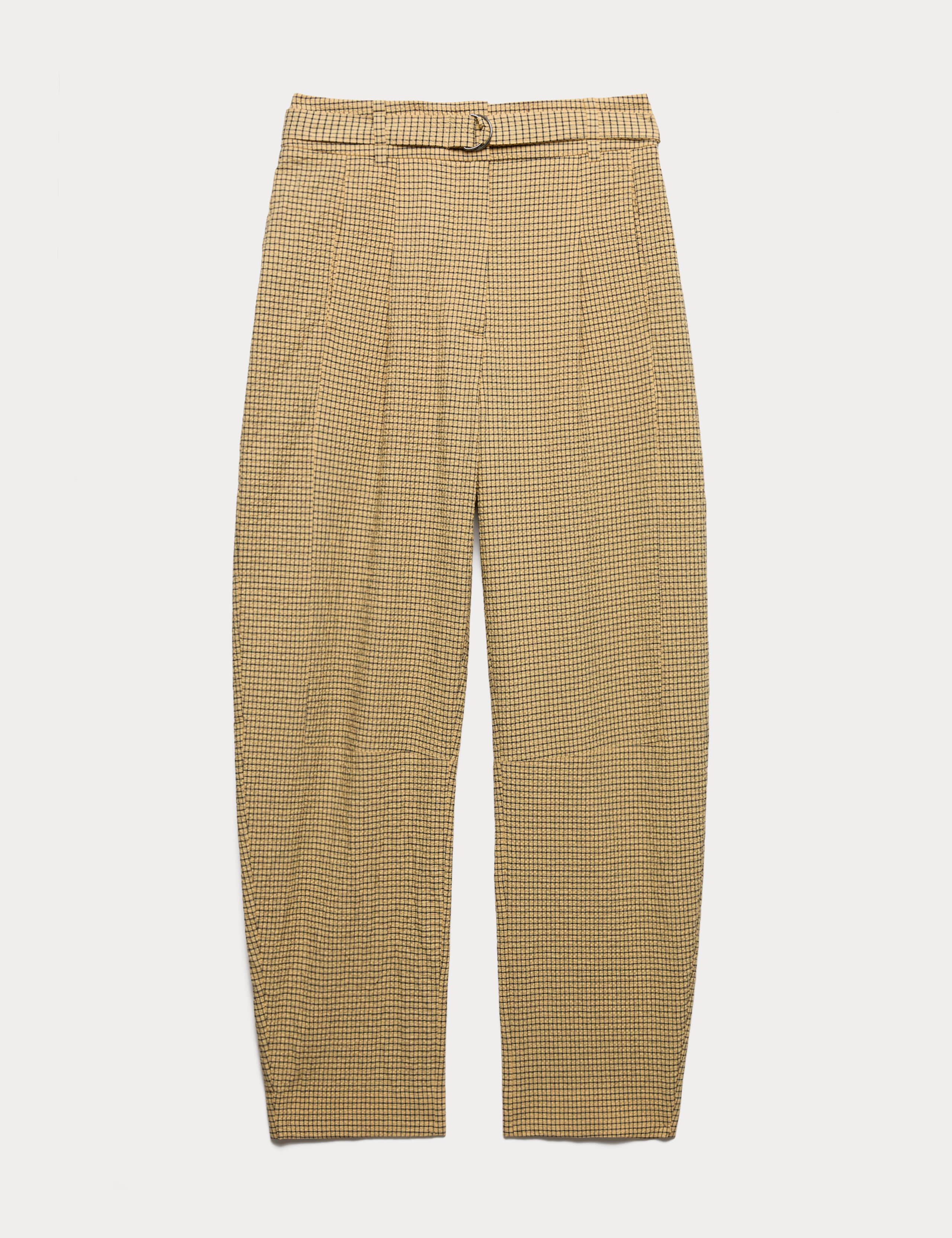 Cotton Rich Checked Barrel Leg Trousers 2 of 7