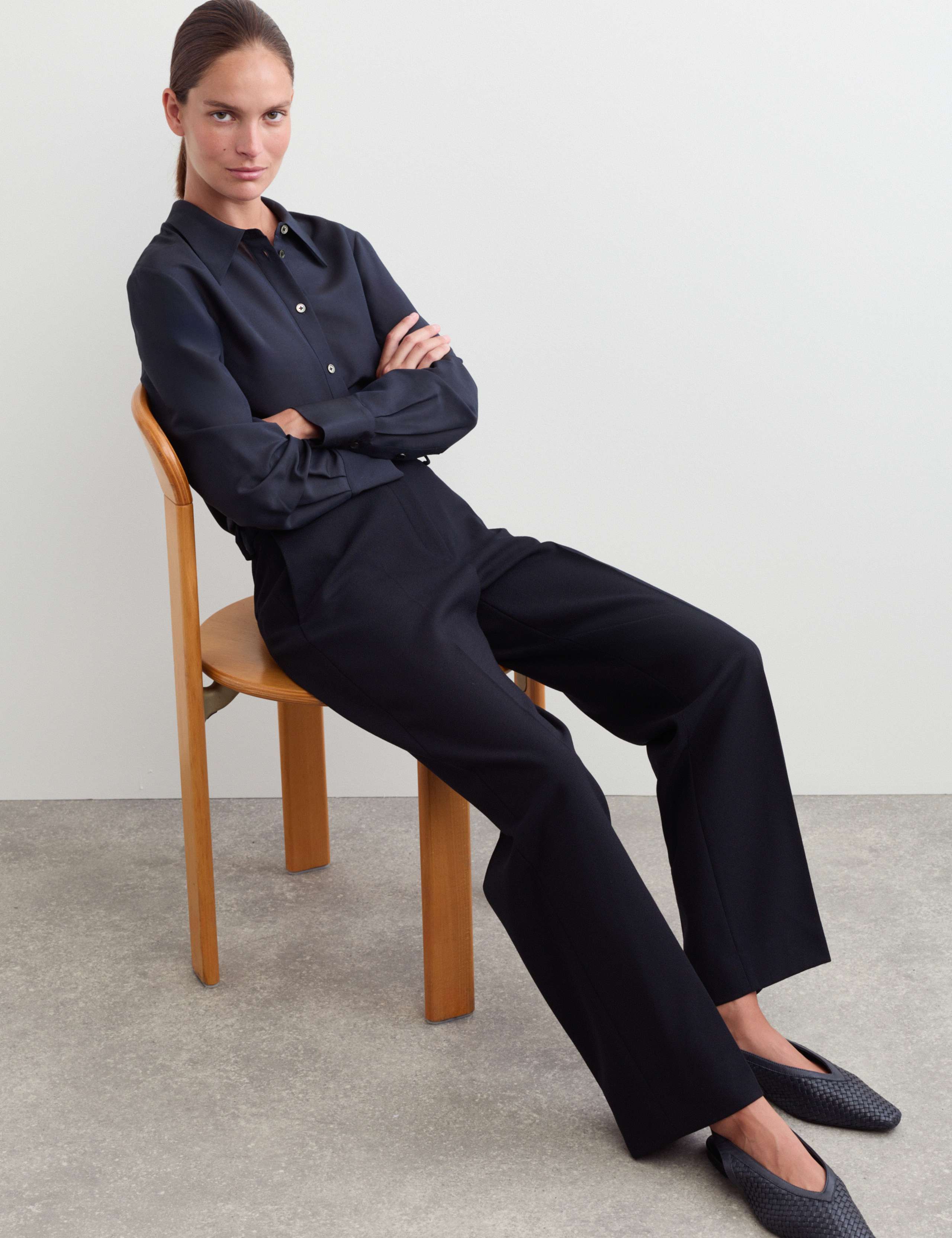 Pure Wool Straight Leg Trousers 4 of 7