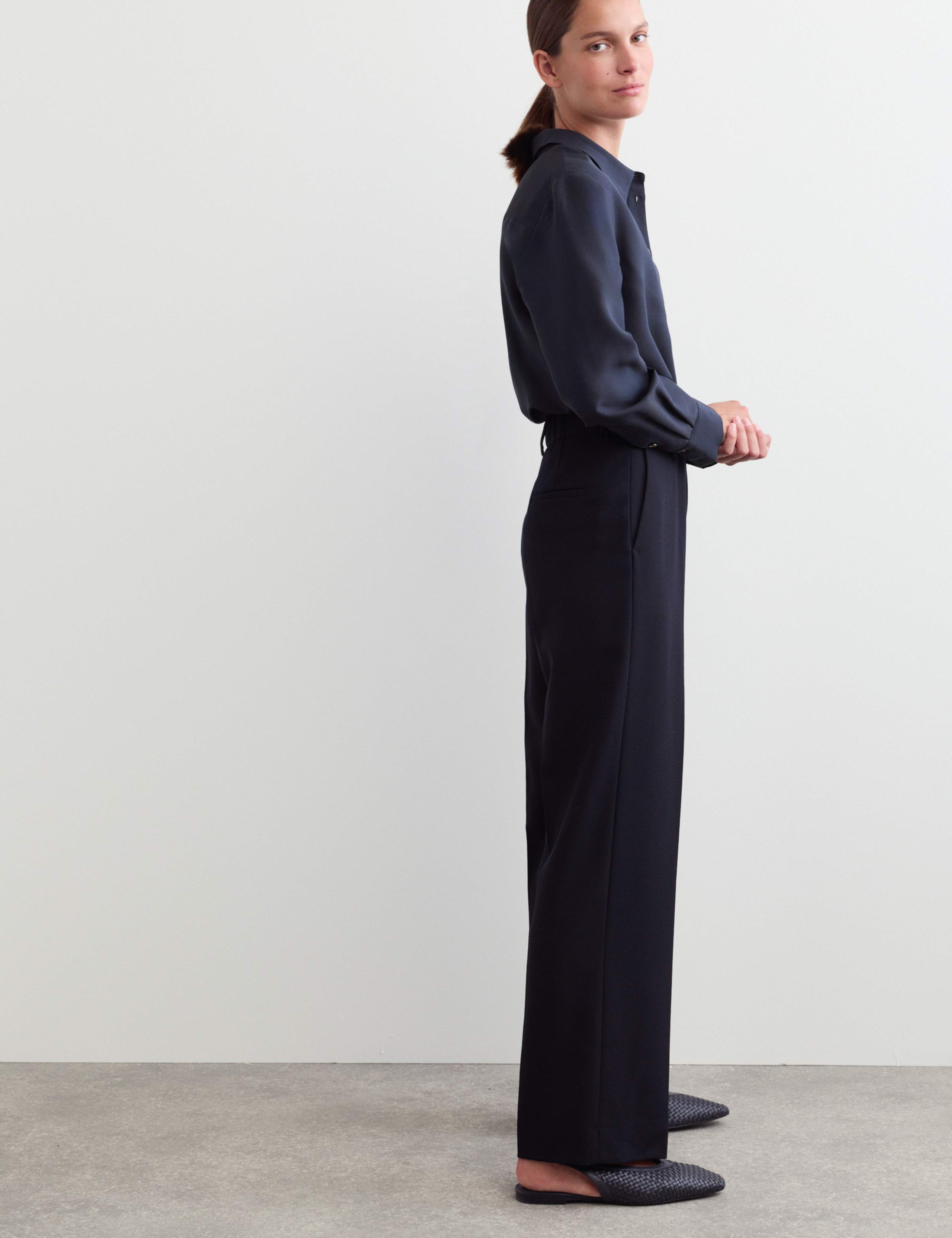 Pure Wool Straight Leg Trousers 6 of 7