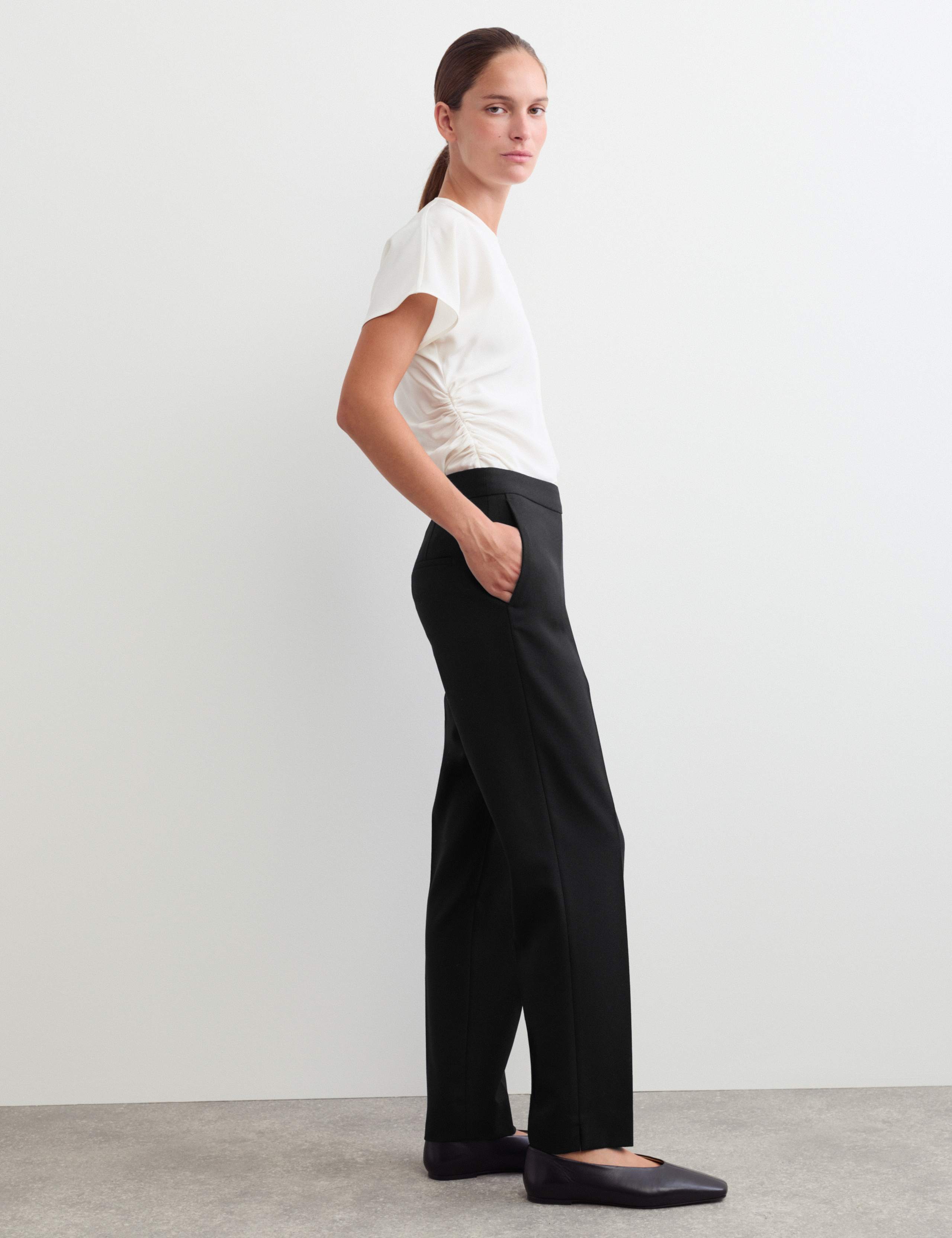 Pure Wool Cigarette Leg Trousers 6 of 6