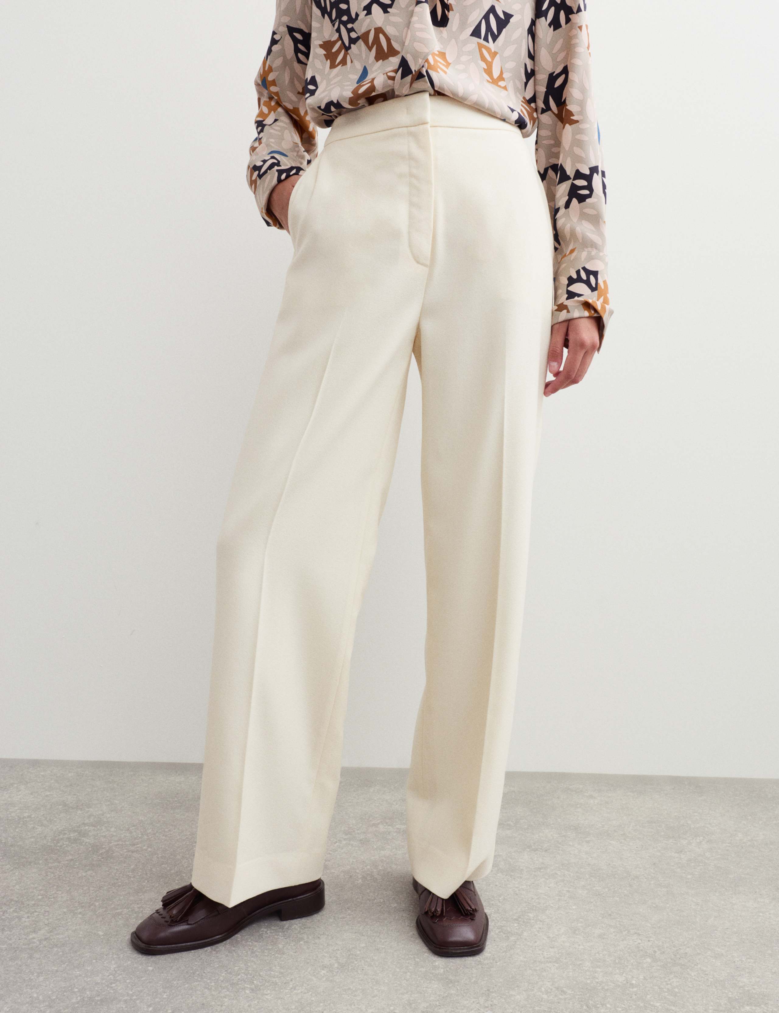 Pure Wool Crepe Wide Leg Trousers 3 of 7