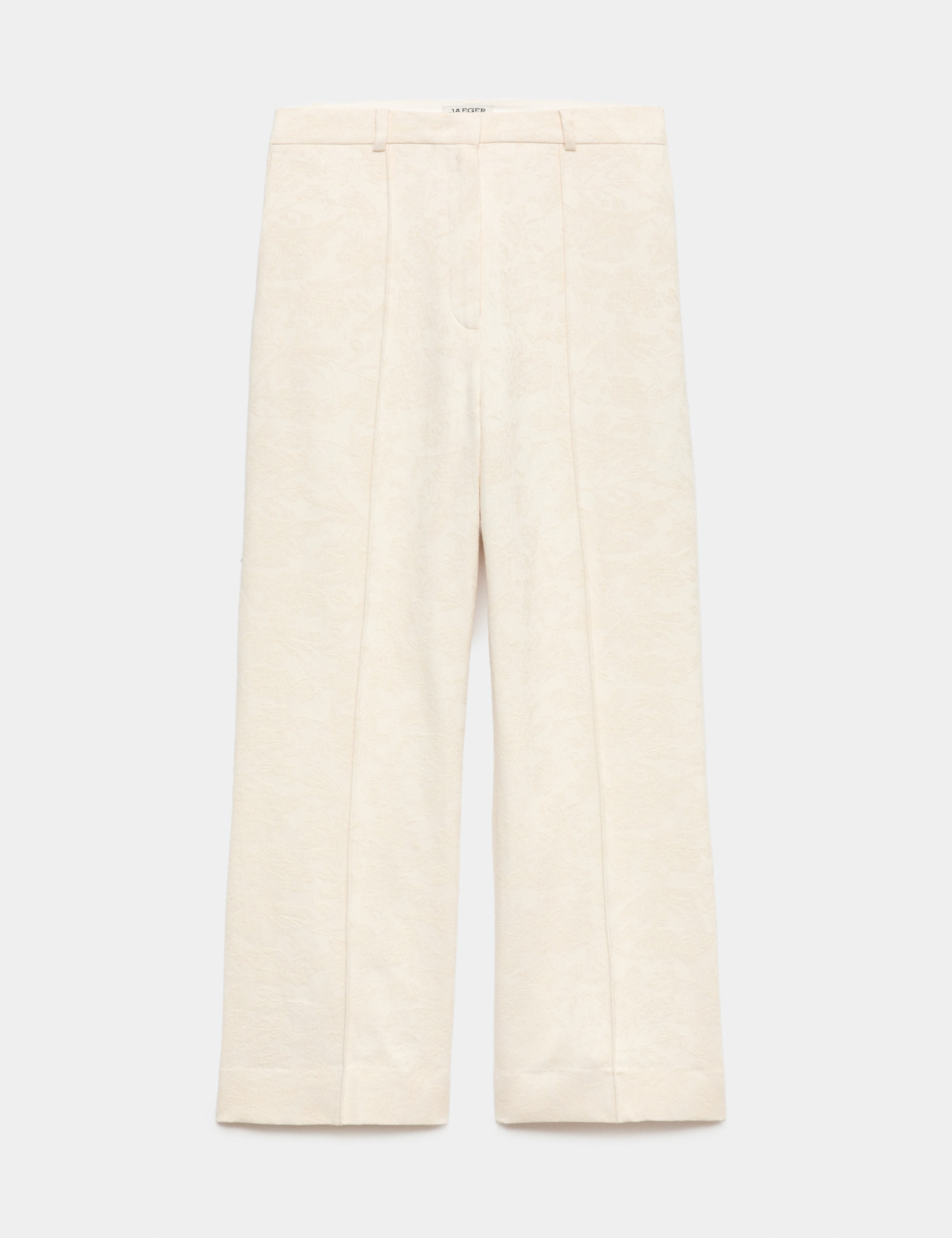 Cotton Linen Jacquard Ankle Grazer Trousers 2 of 7
