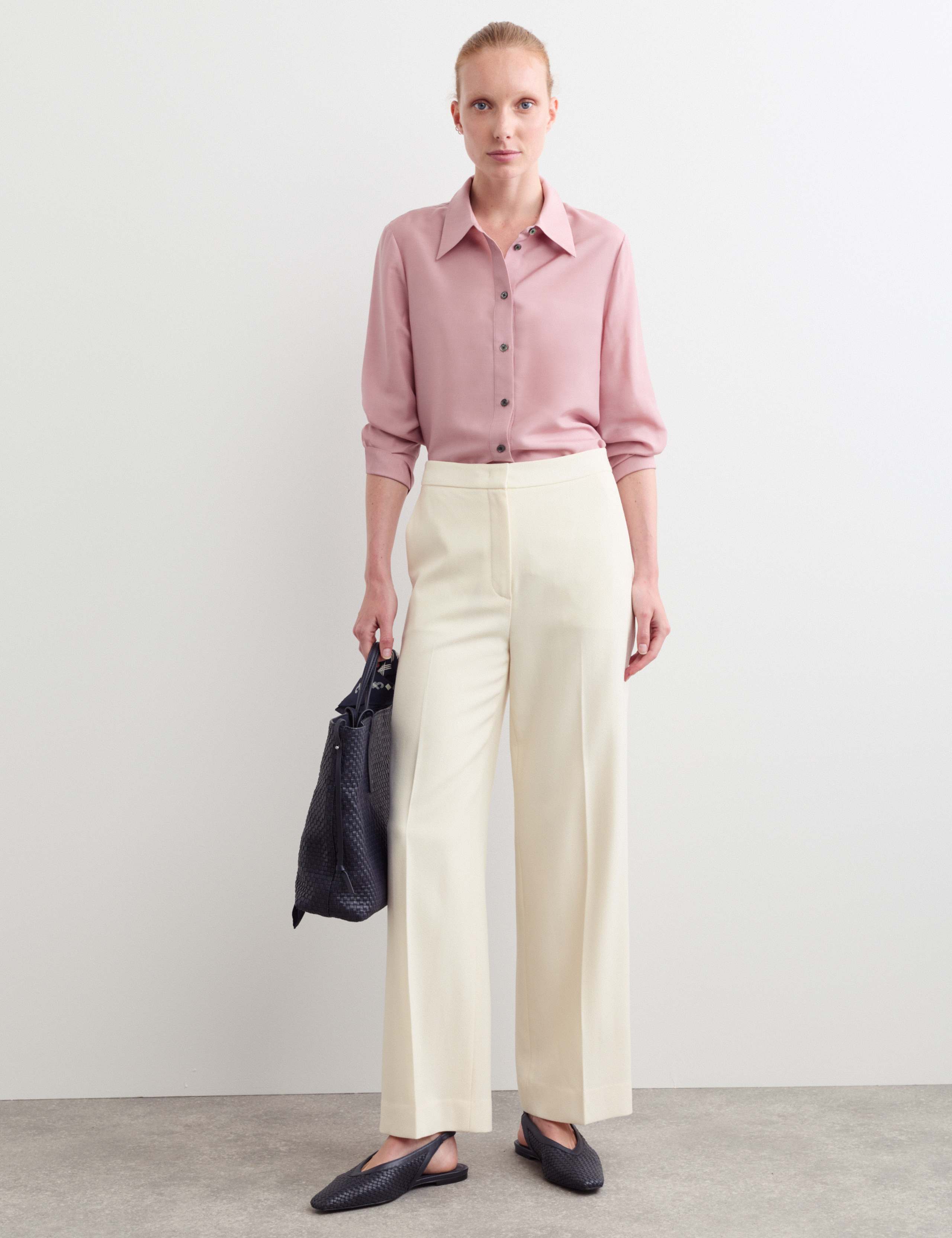 Pure Wool Crepe Wide Leg Trousers 1 of 6