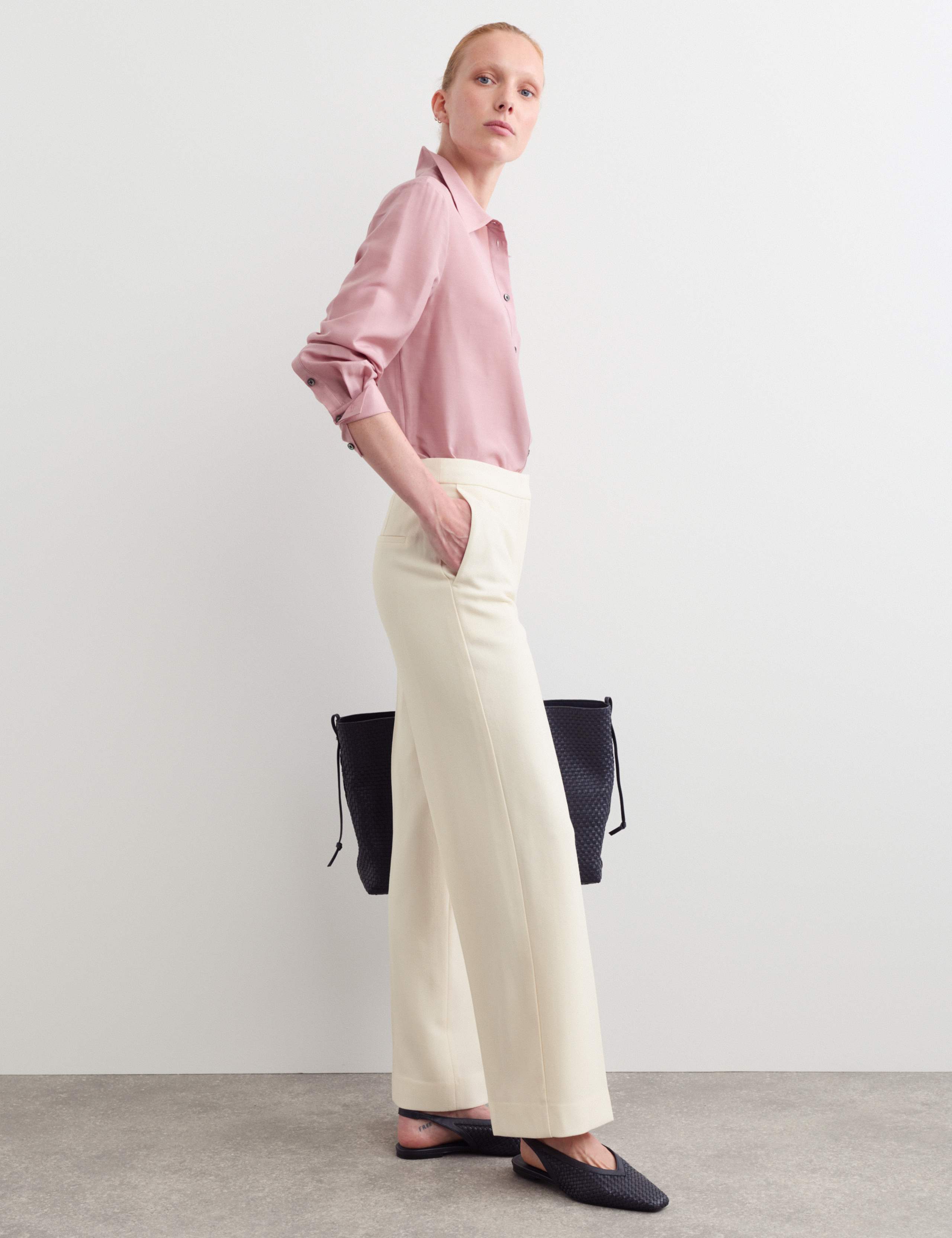 Pure Wool Crepe Wide Leg Trousers 5 of 6