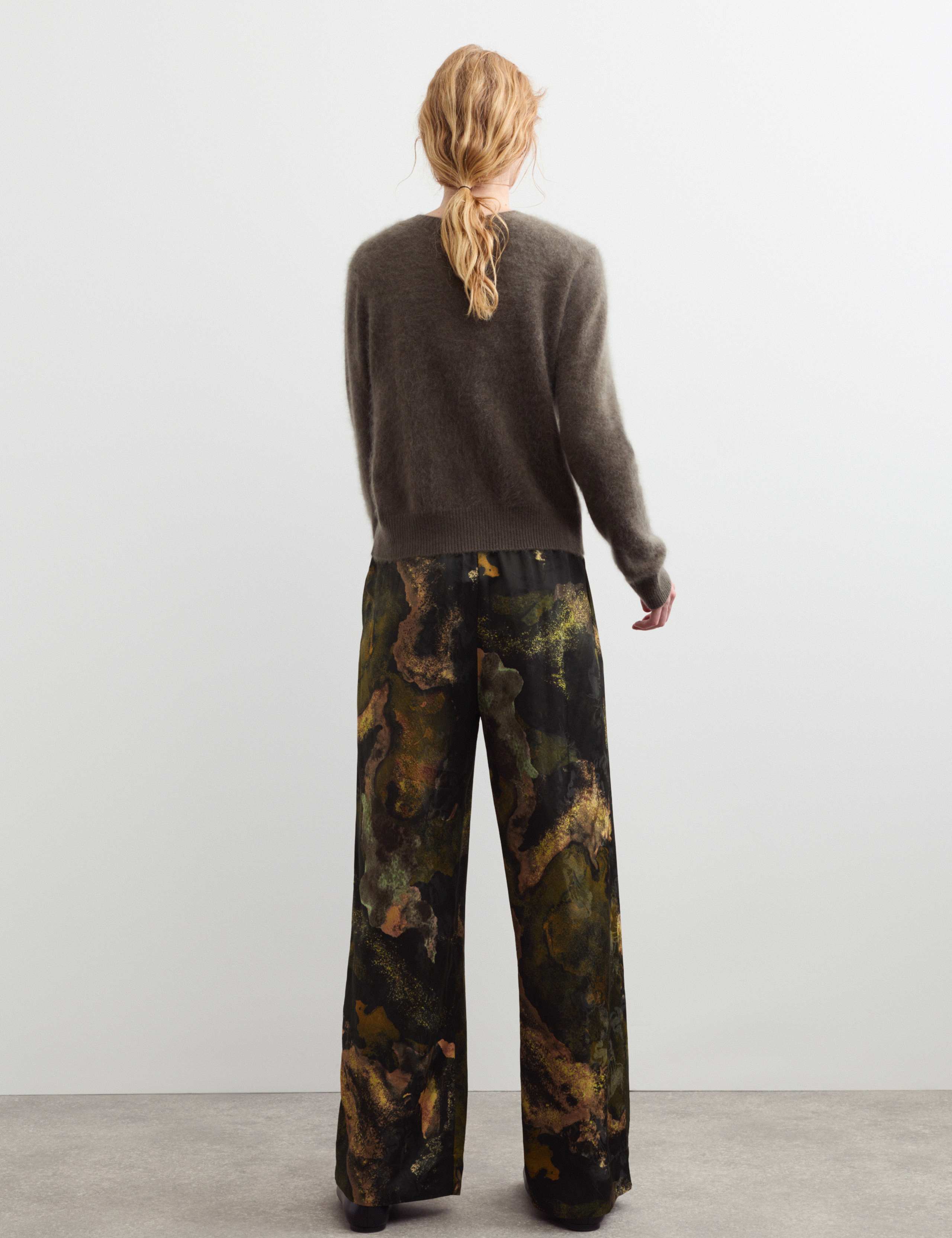 Jaquard Elasticated Waist Wide Leg Trousers 6 of 7