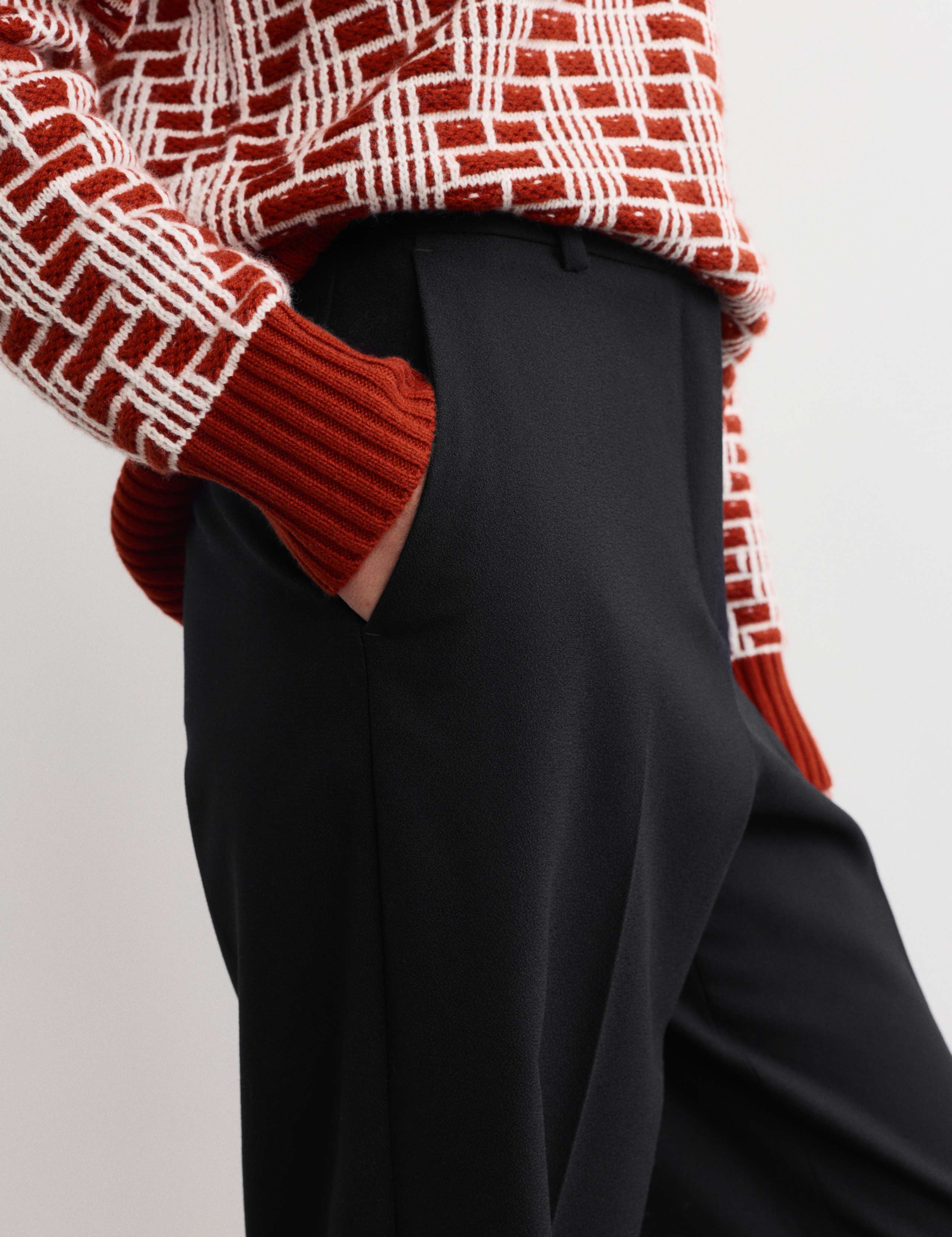 Pure Wool Straight Leg Trousers 4 of 6