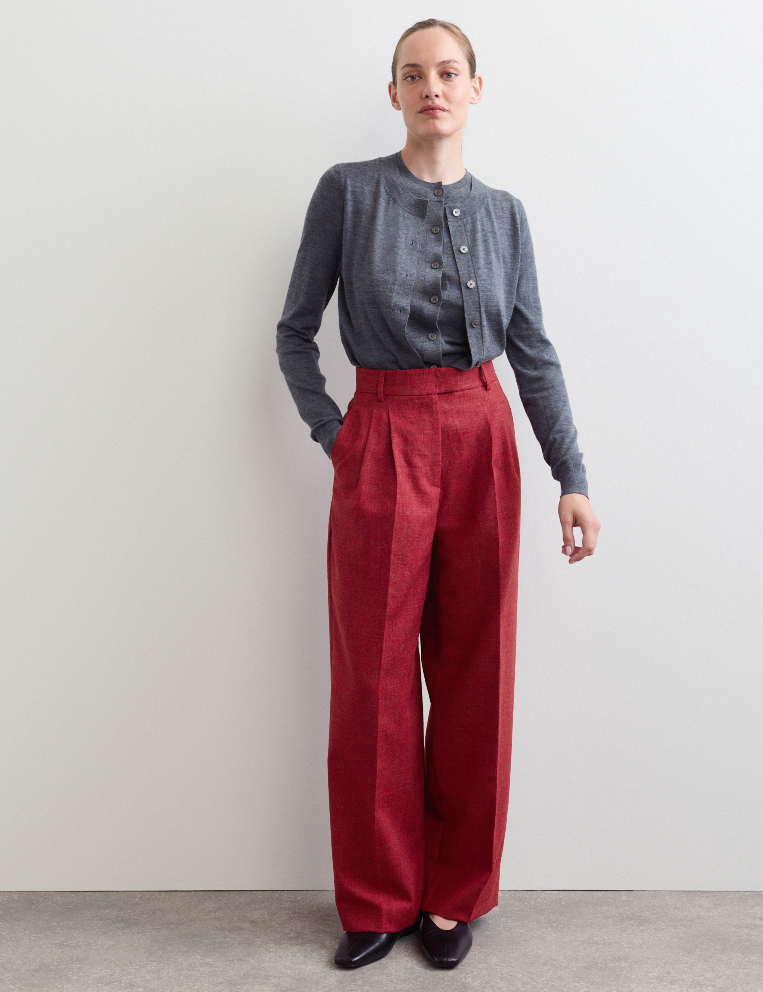 Italian Wool Rich Wide Leg Trousers 6 of 7