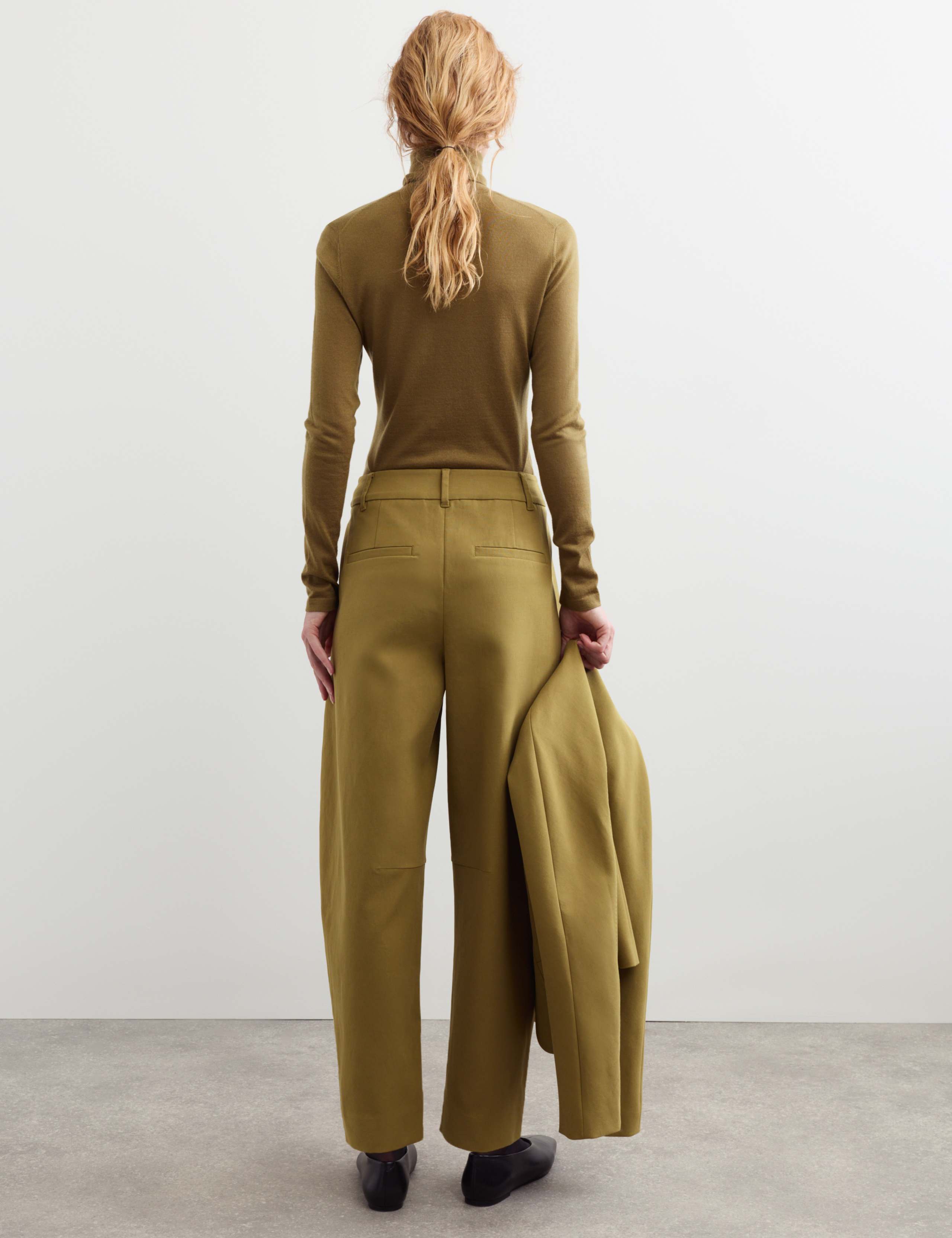 Cotton Modal Barrel Leg Trousers 6 of 7