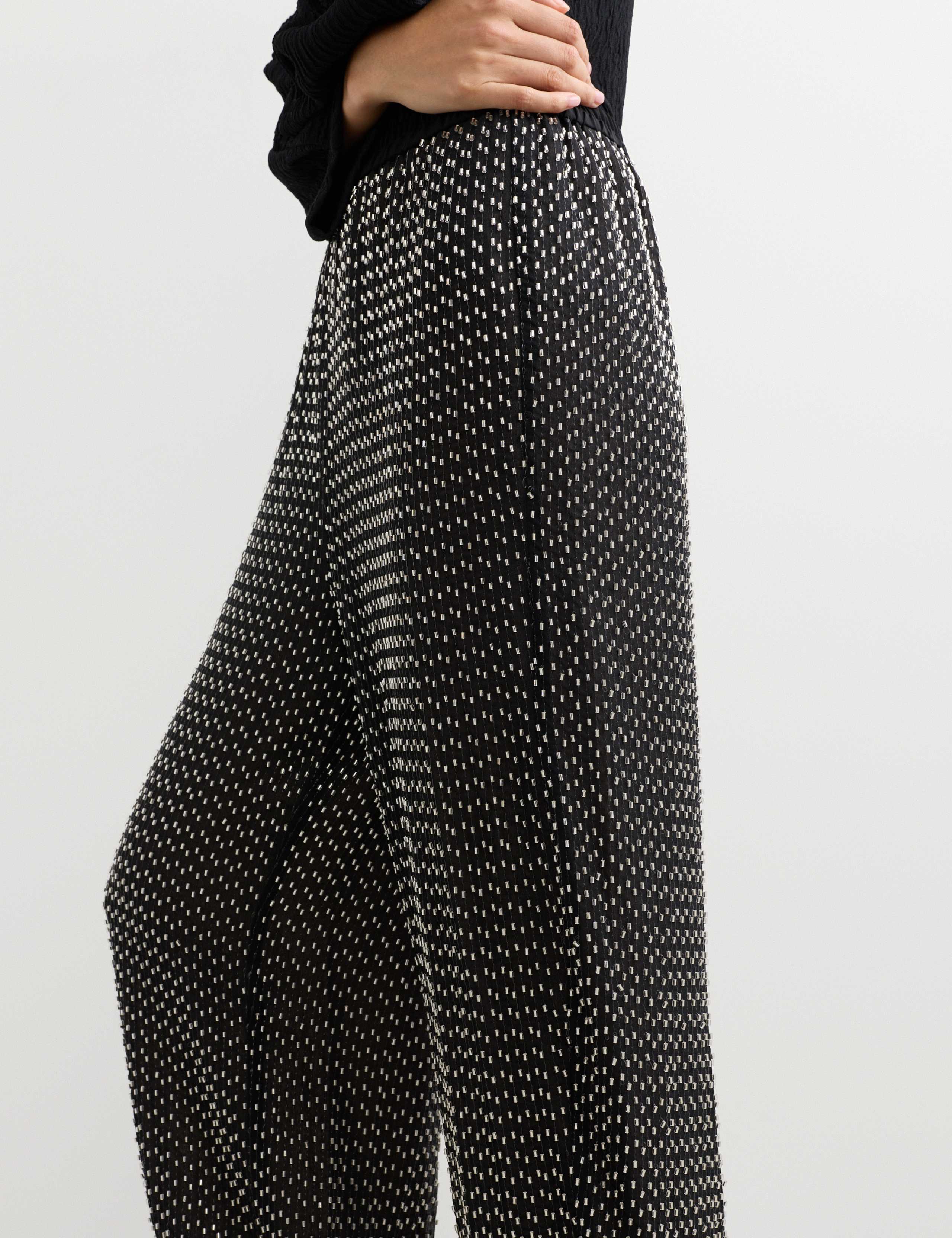 Embellished Barrel Leg Ankle Grazer Trousers 4 of 7