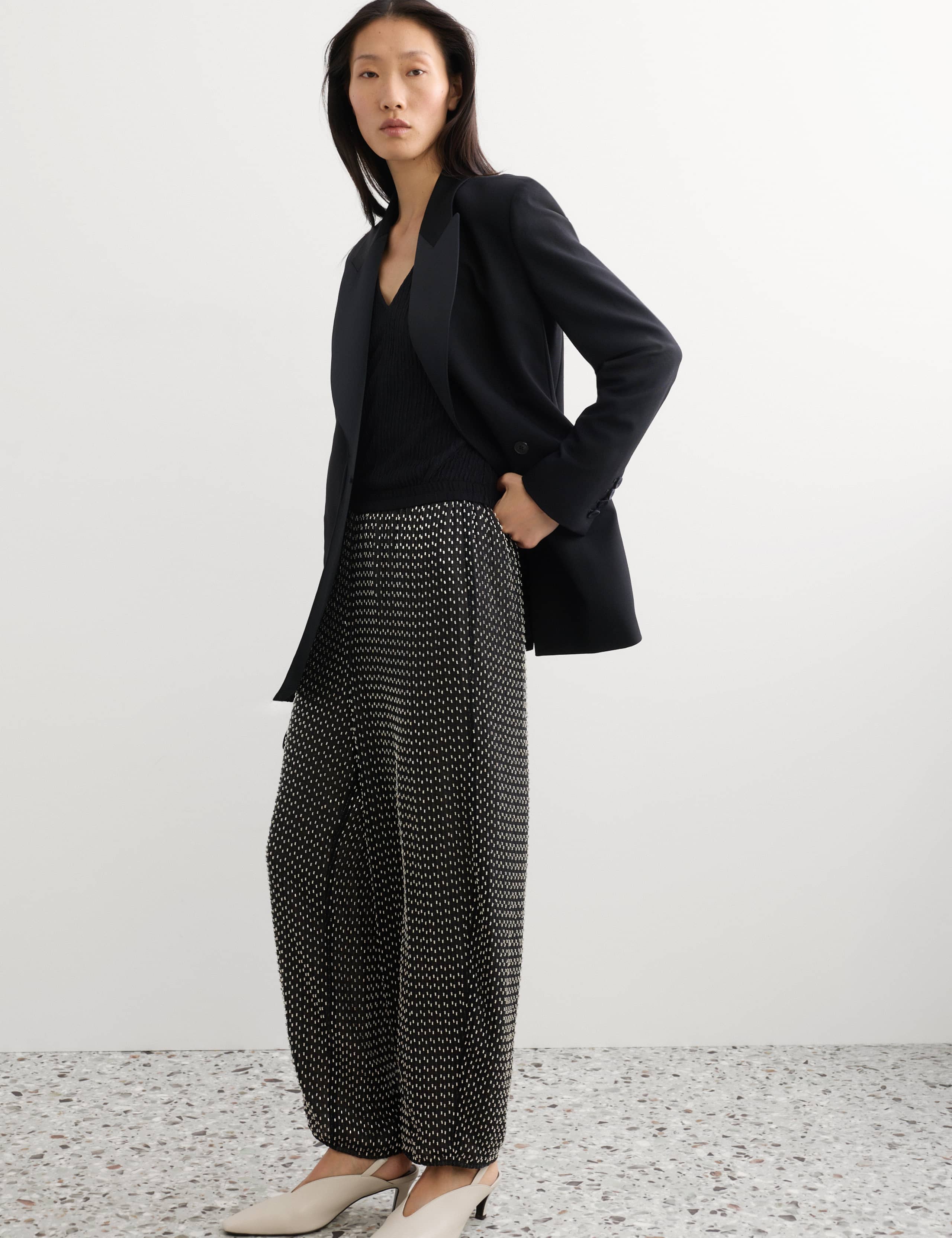 Embellished Barrel Leg Ankle Grazer Trousers 5 of 7