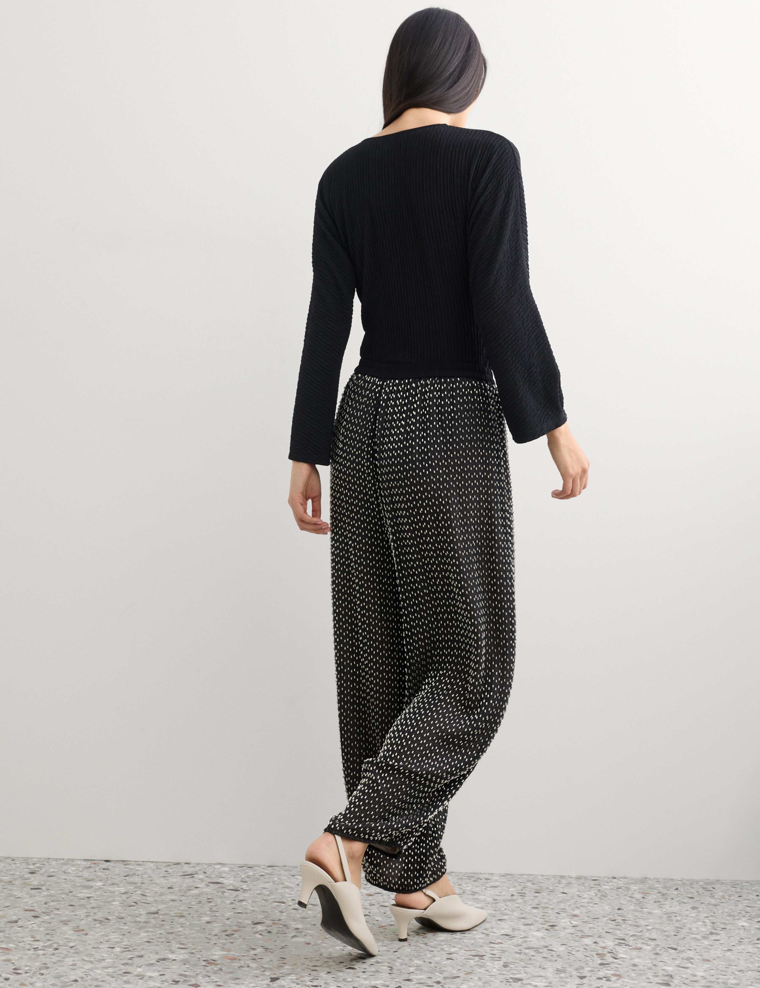Embellished Barrel Leg Ankle Grazer Trousers 6 of 7