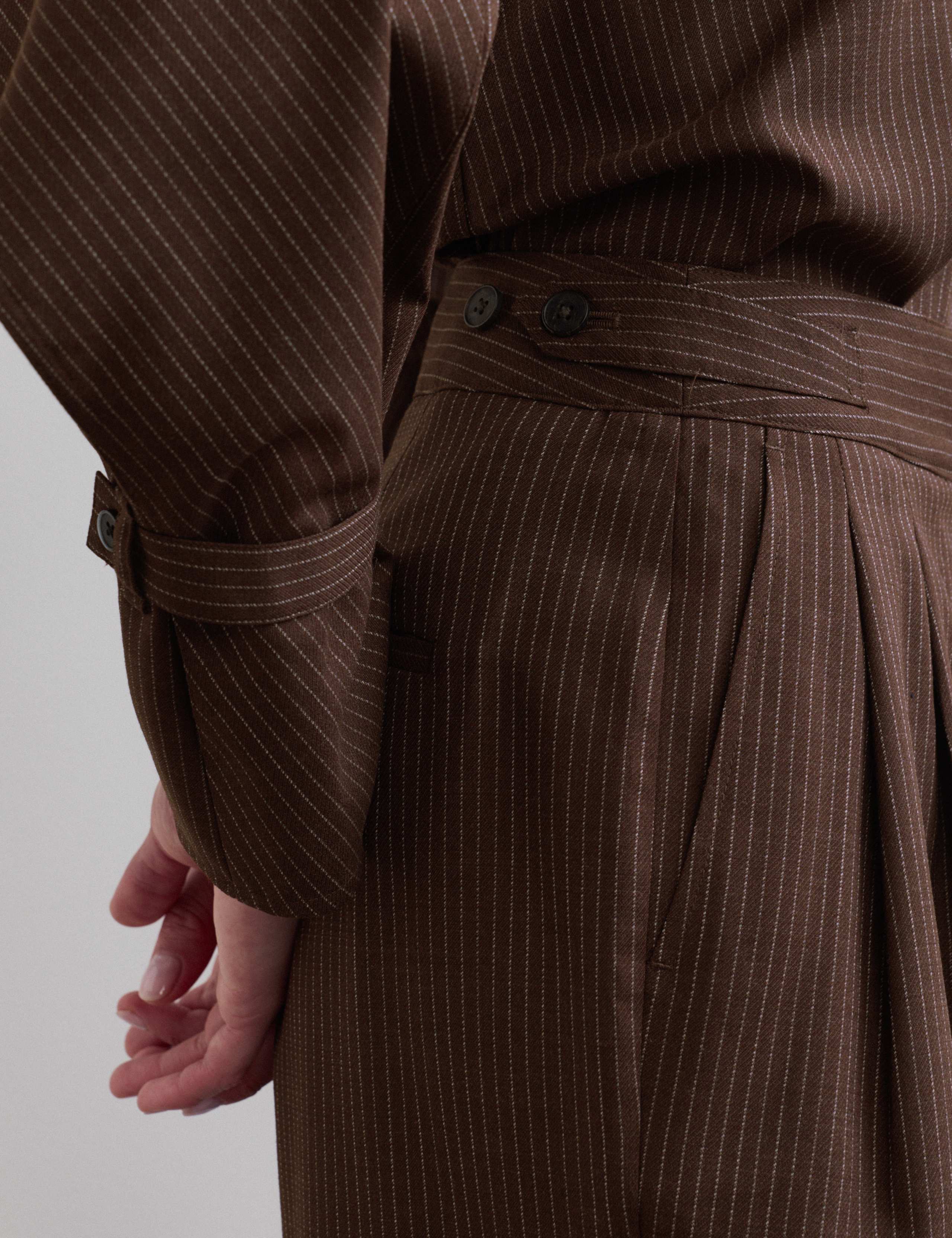 Wool Rich Pinstripe Tapered Trousers 4 of 7