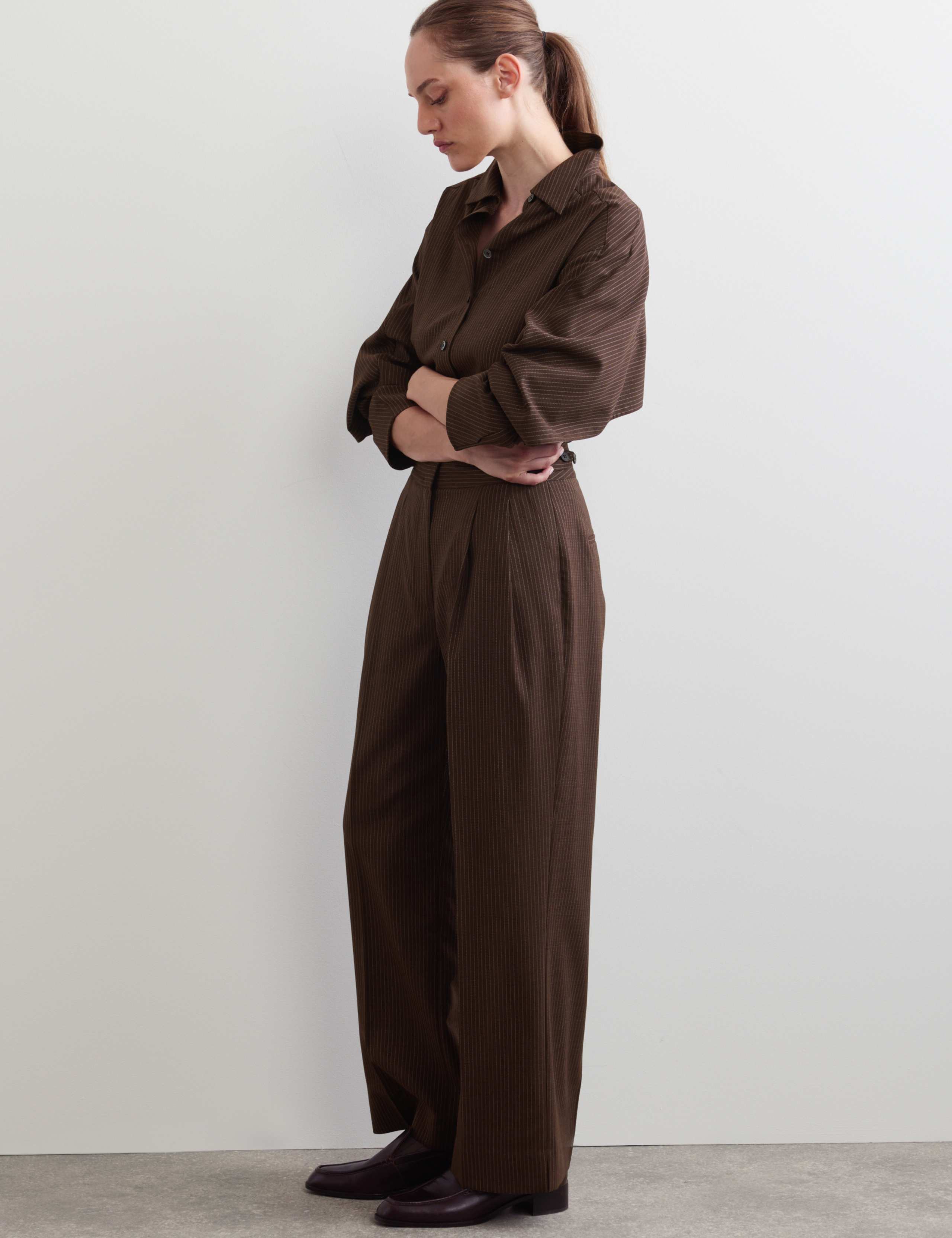 Wool Rich Pinstripe Tapered Trousers 5 of 7