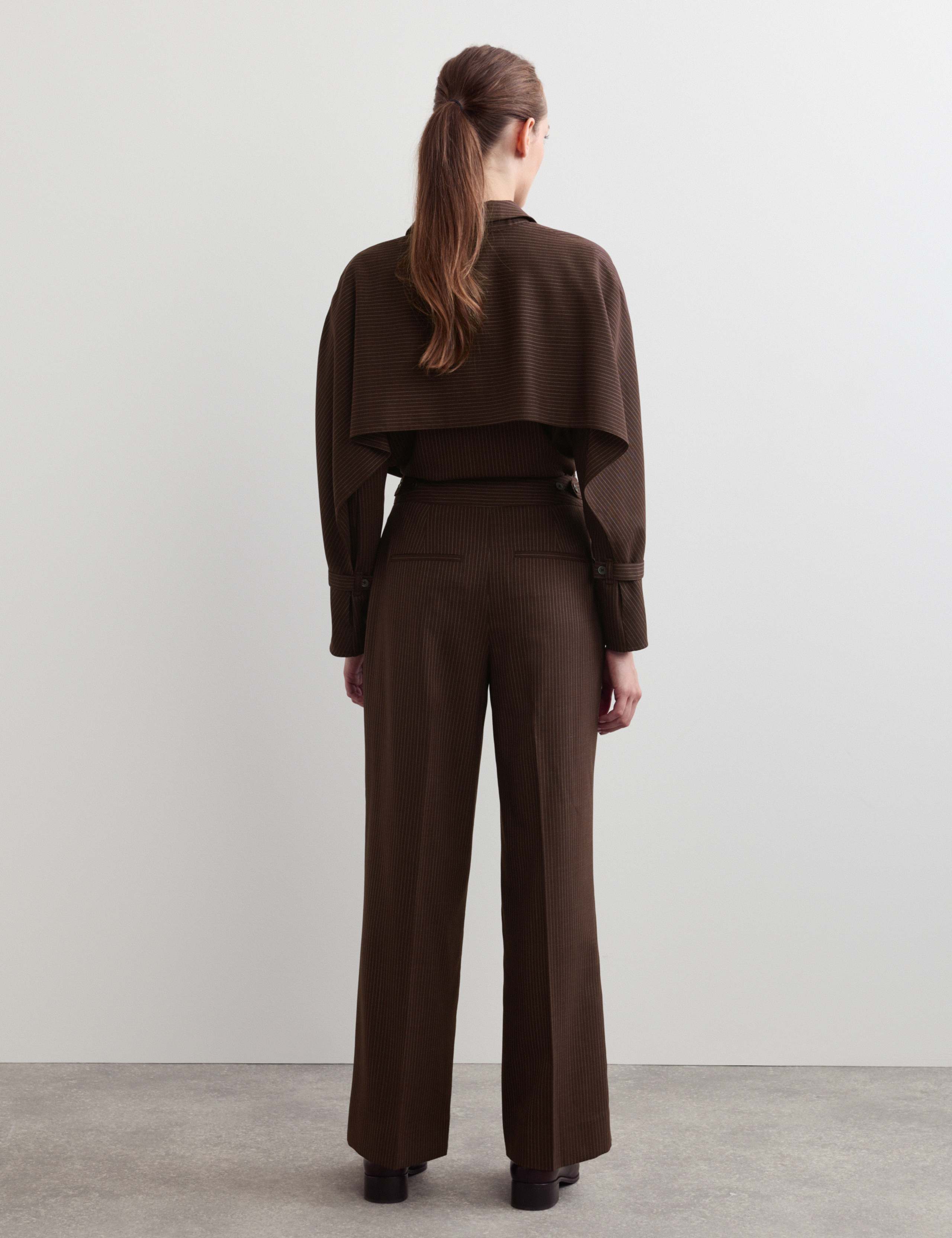 Wool Rich Pinstripe Tapered Trousers 6 of 7