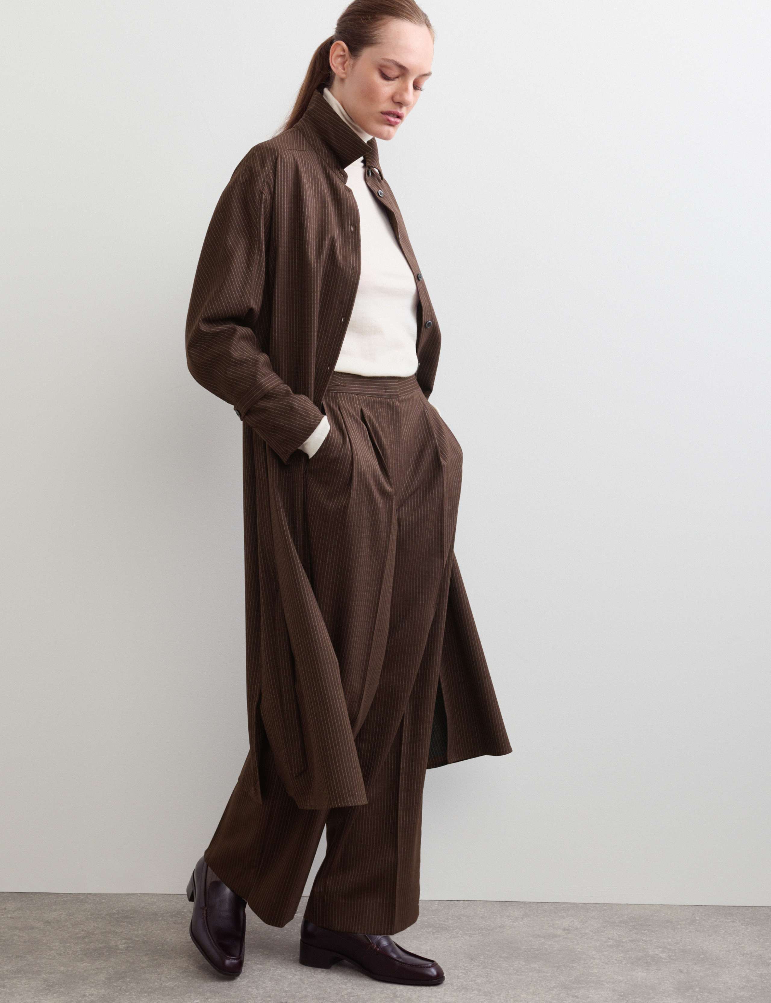 Wool Rich Pinstripe Tapered Trousers 7 of 7