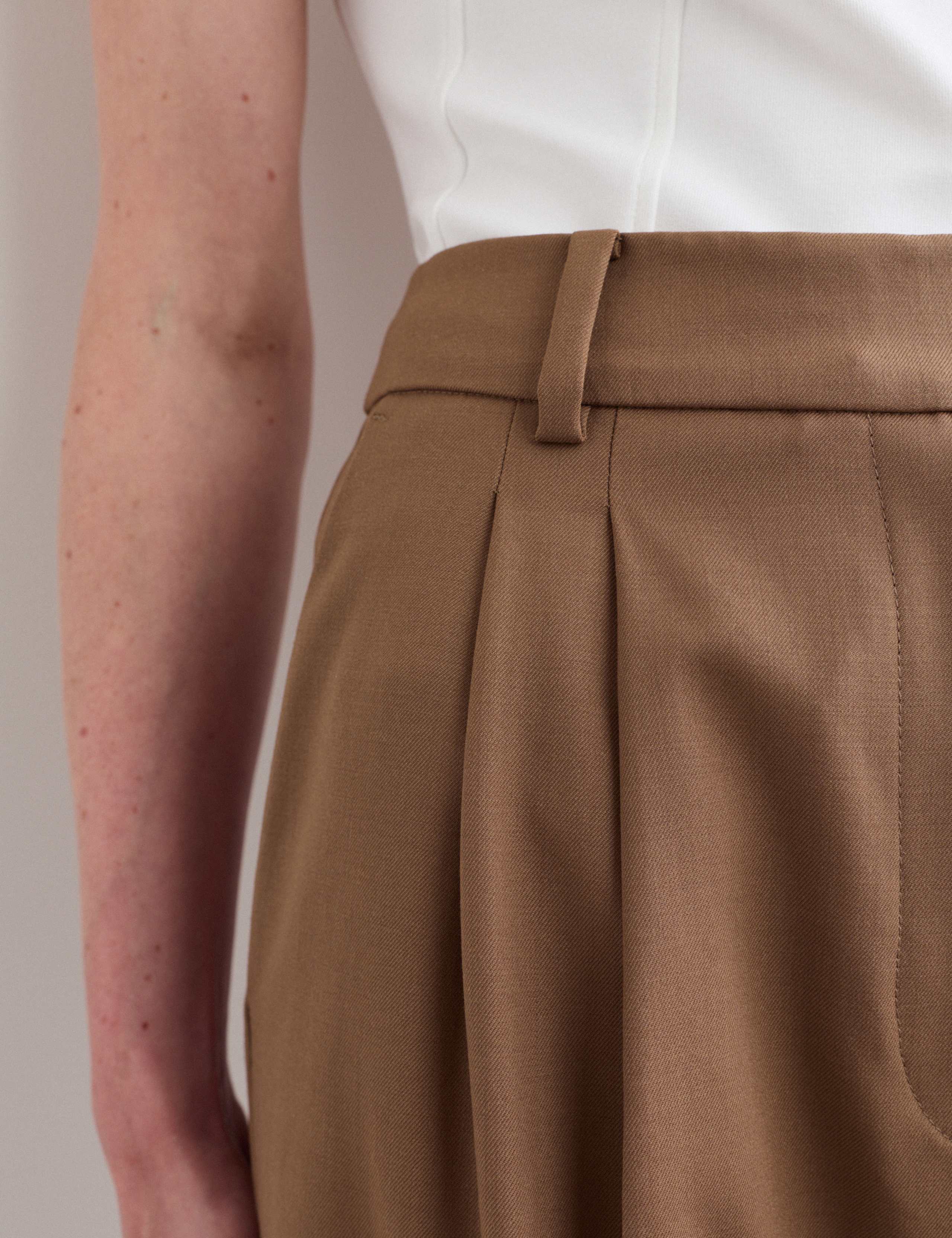 Wool Rich Pleat Front Wide Leg Trousers 3 of 7