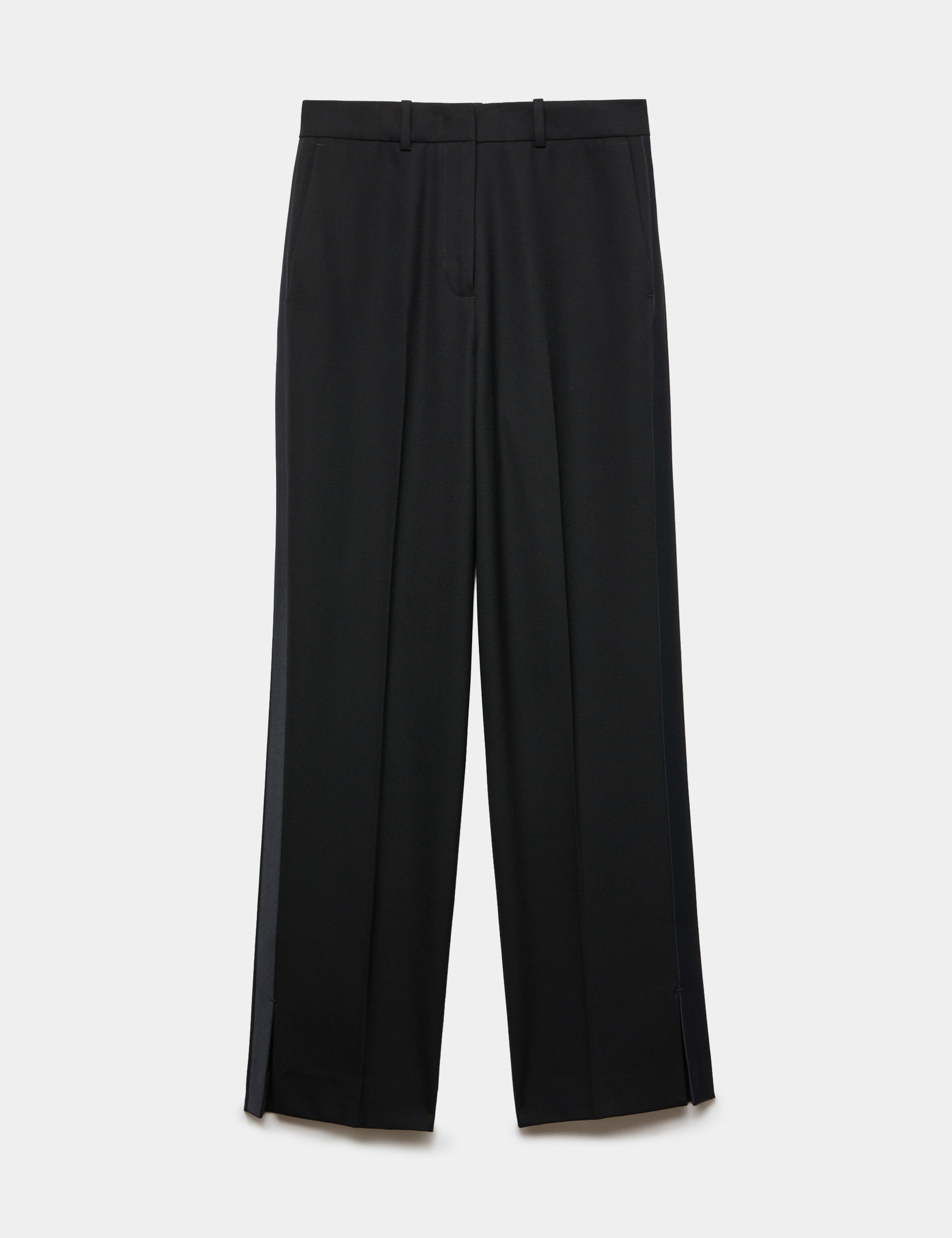 Pure Wool Satin Trim Tuxedo Straight Leg Trousers 2 of 6