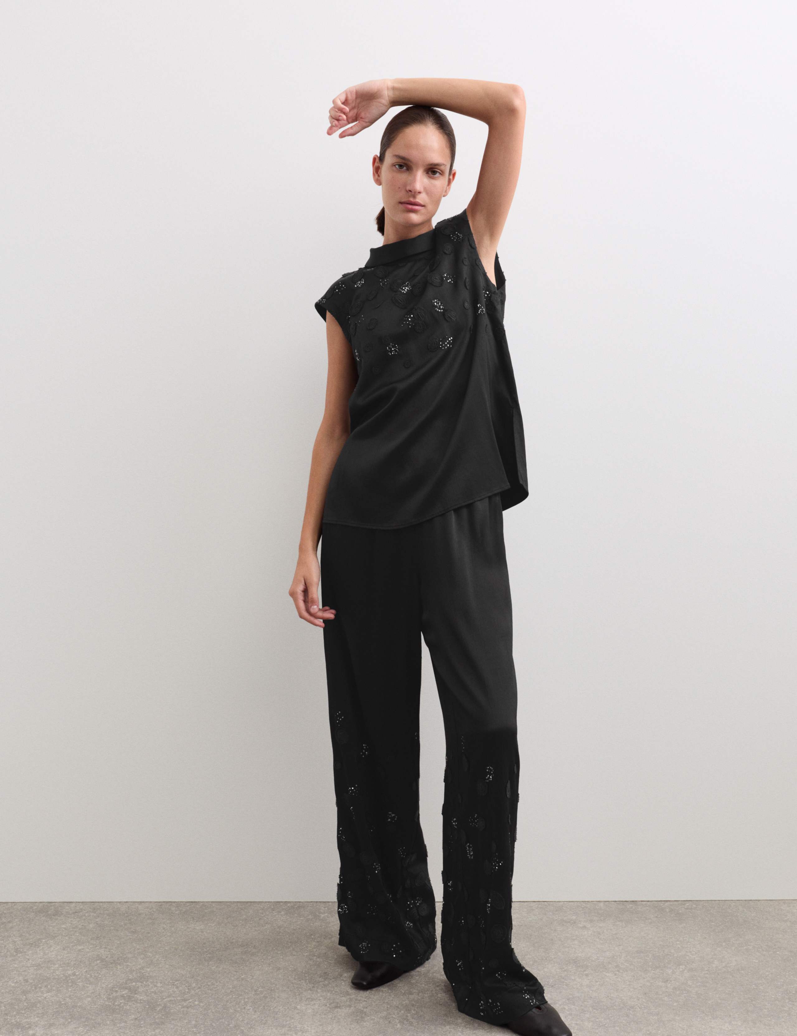 Embroidered Wide Leg Trousers 5 of 8