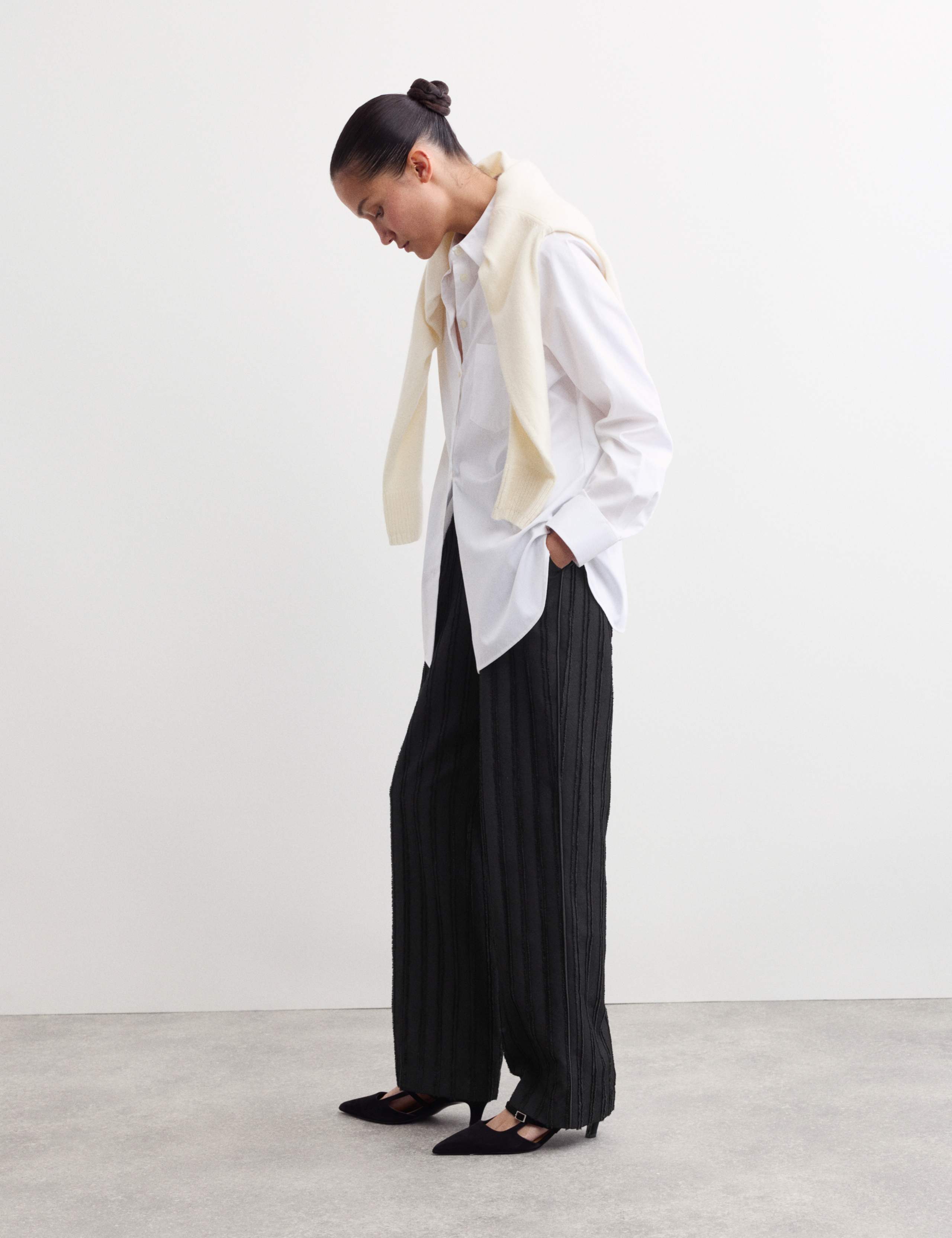 Jacquard Striped Straight Leg Trousers 6 of 7