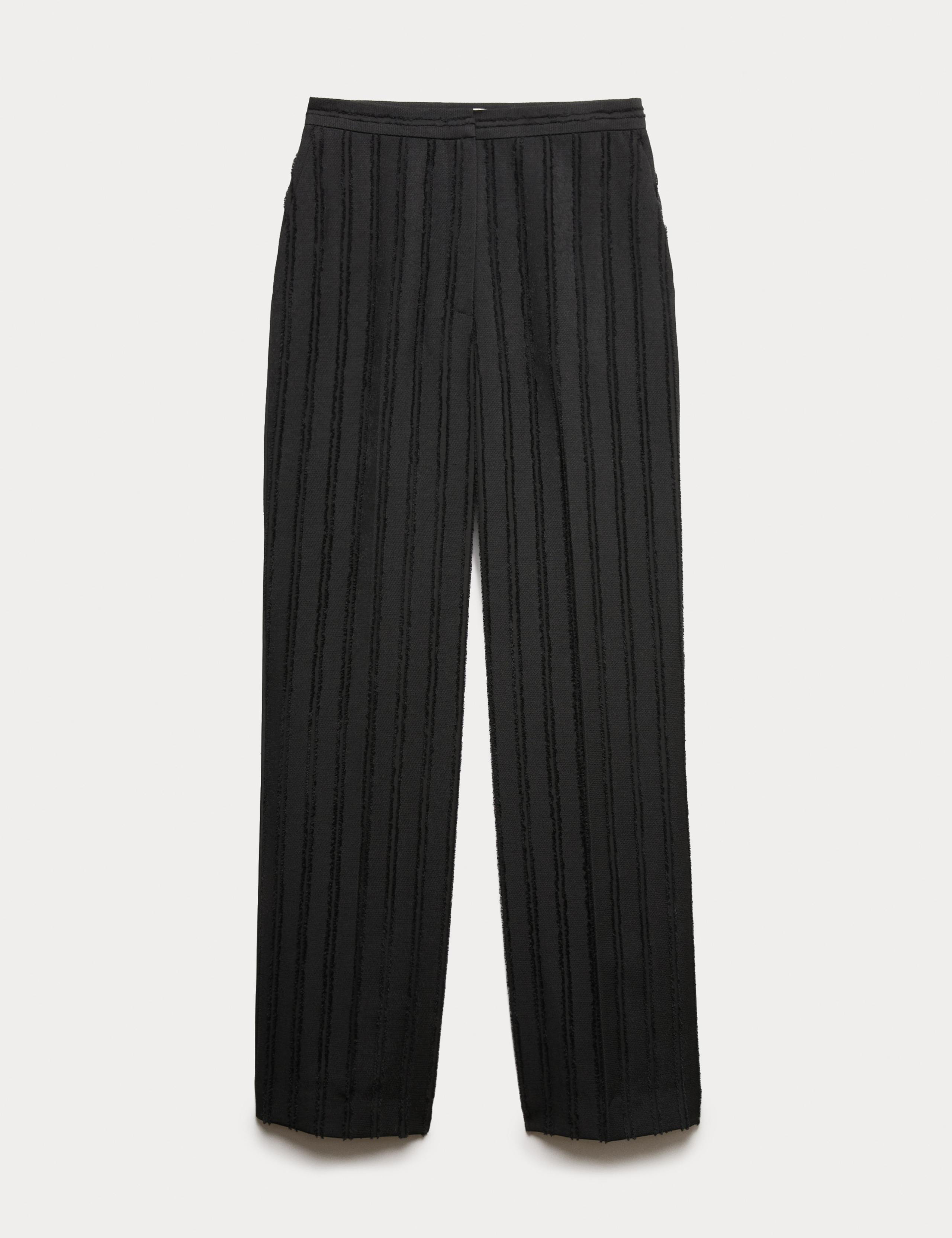 Jacquard Striped Straight Leg Trousers 2 of 7