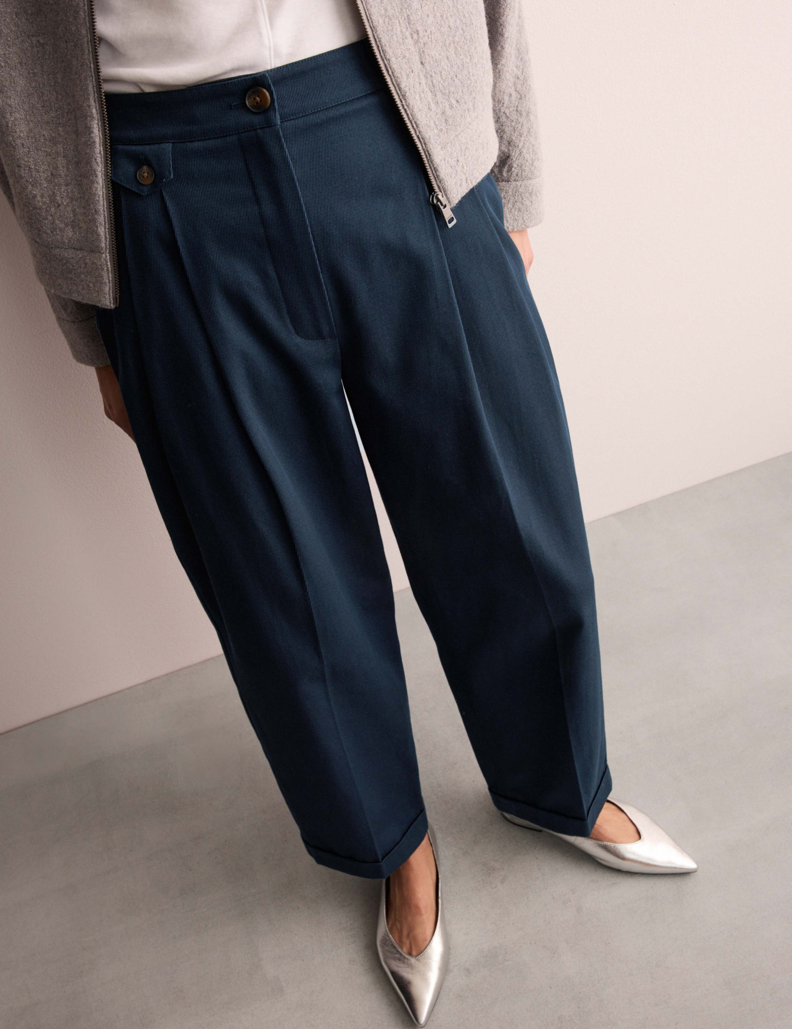 Cotton Rich Wide Leg Trousers with Linen 6 of 8