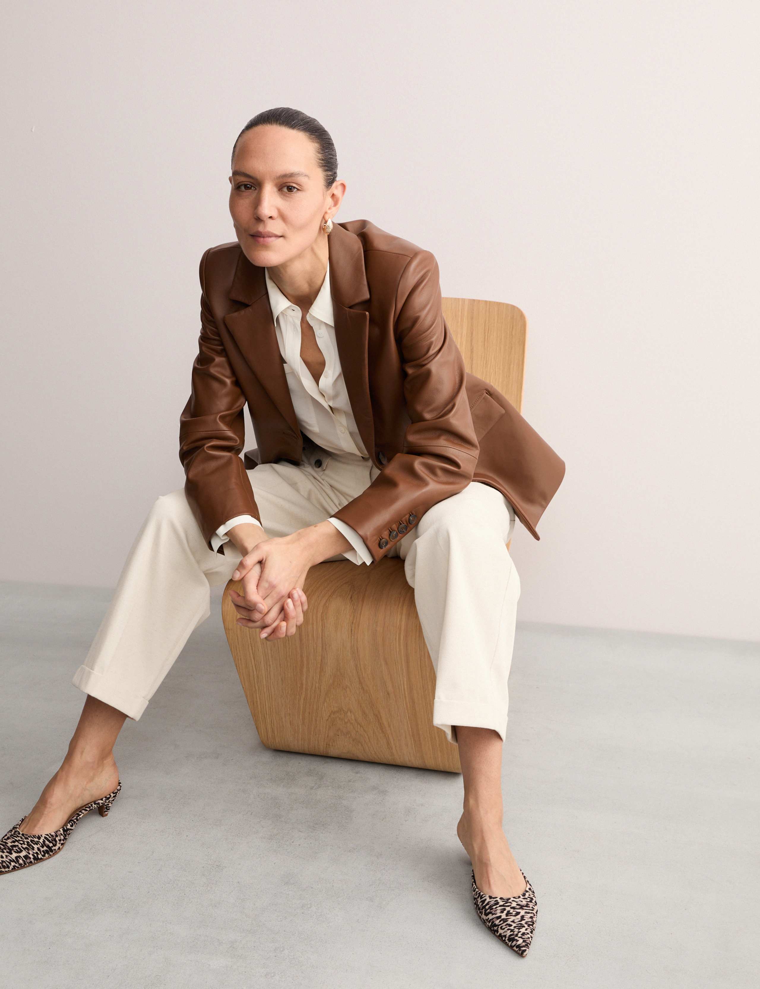 Cotton Rich Wide Leg Trousers with Linen 6 of 7