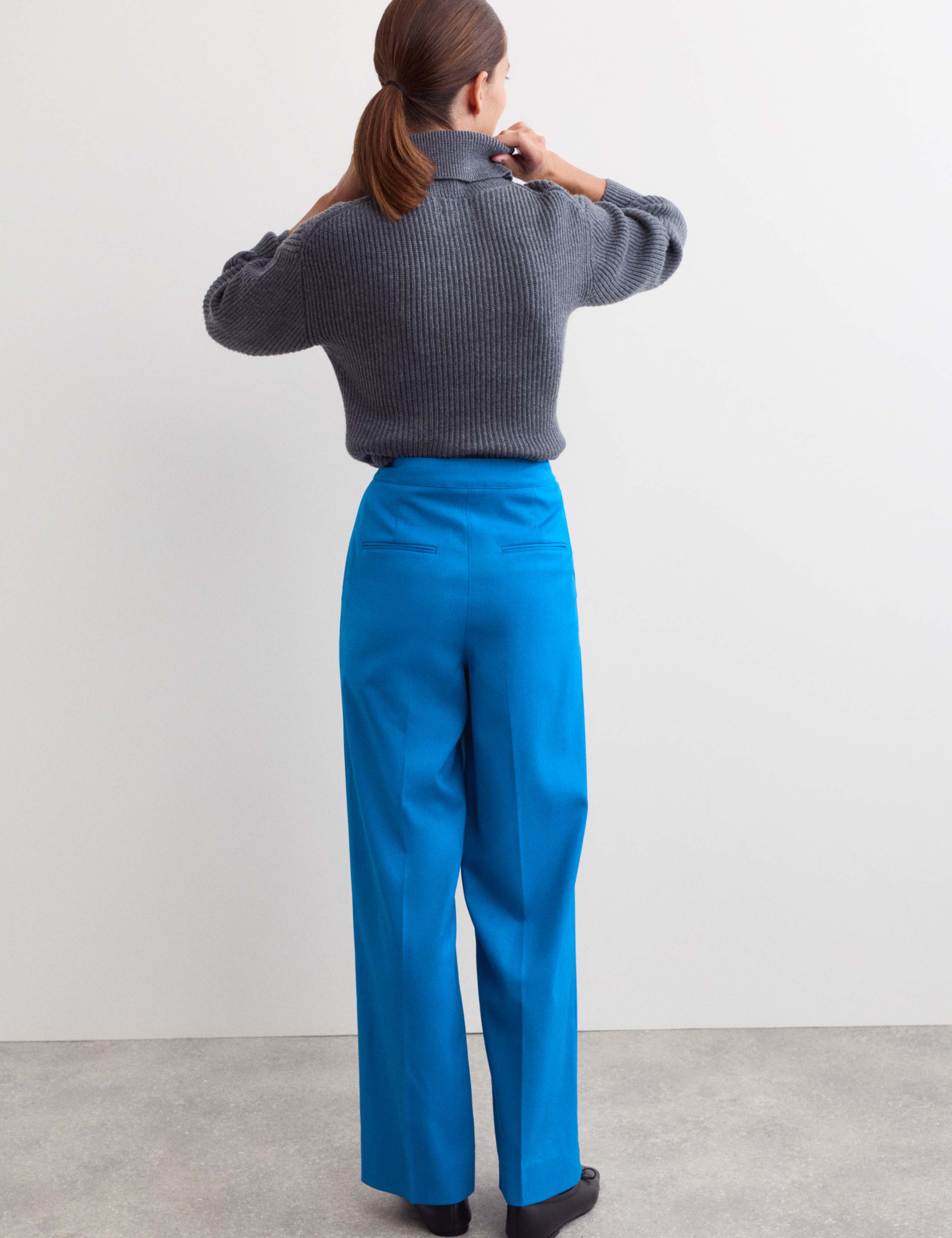 Wool Rich Wide Leg Trousers with Stretch 5 of 5