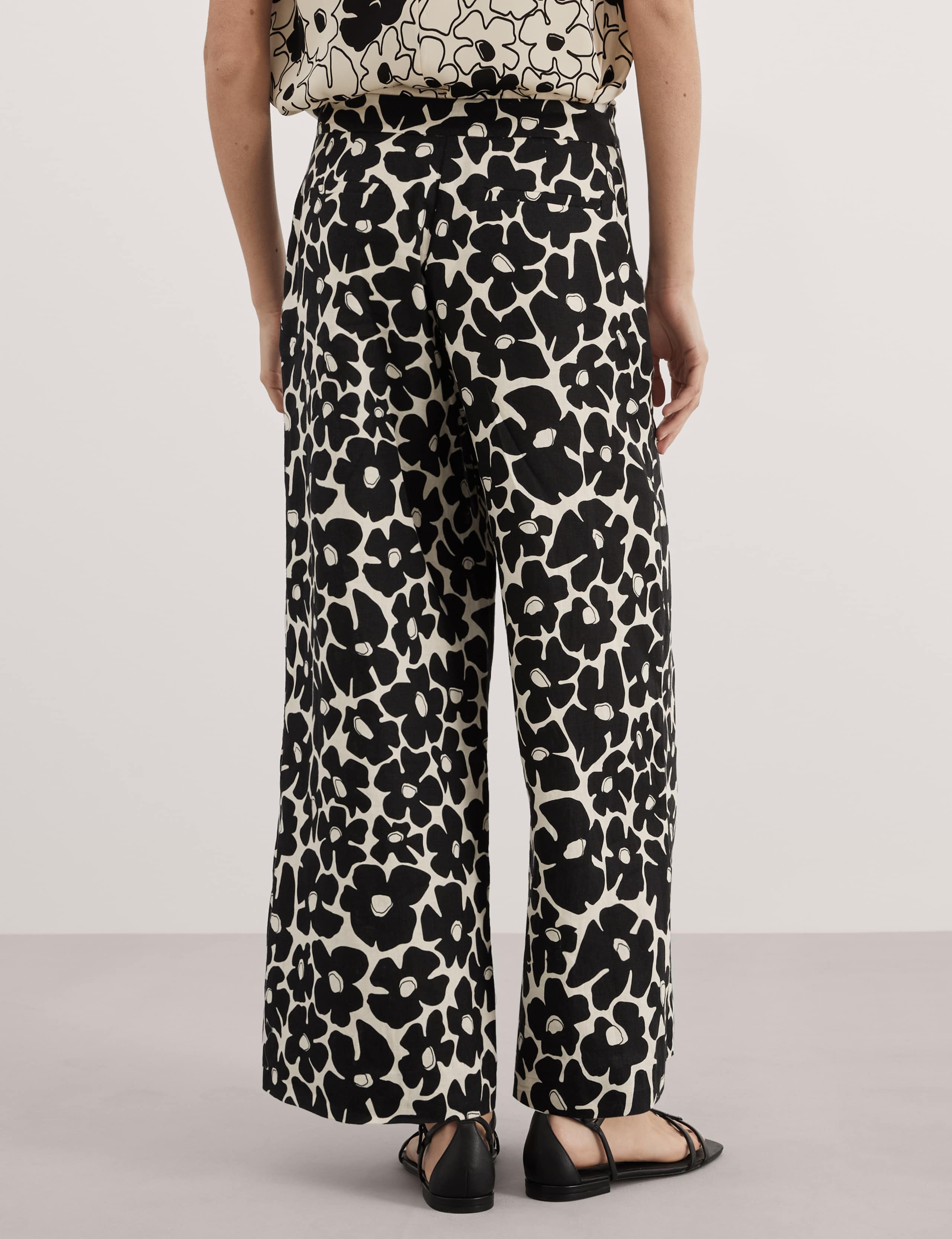 Pure Linen Floral Wide Leg Culottes 6 of 6