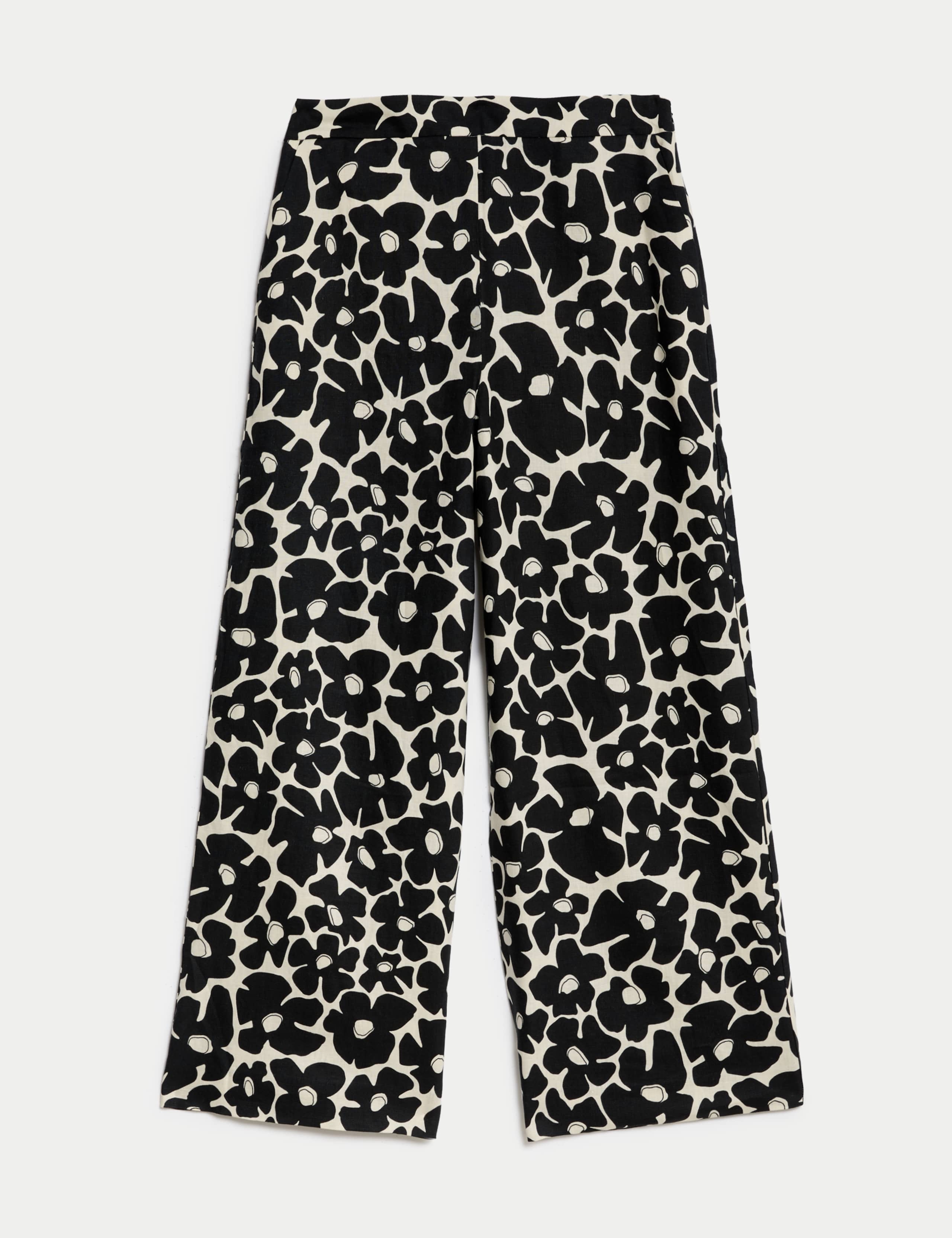 Pure Linen Floral Wide Leg Culottes 2 of 6