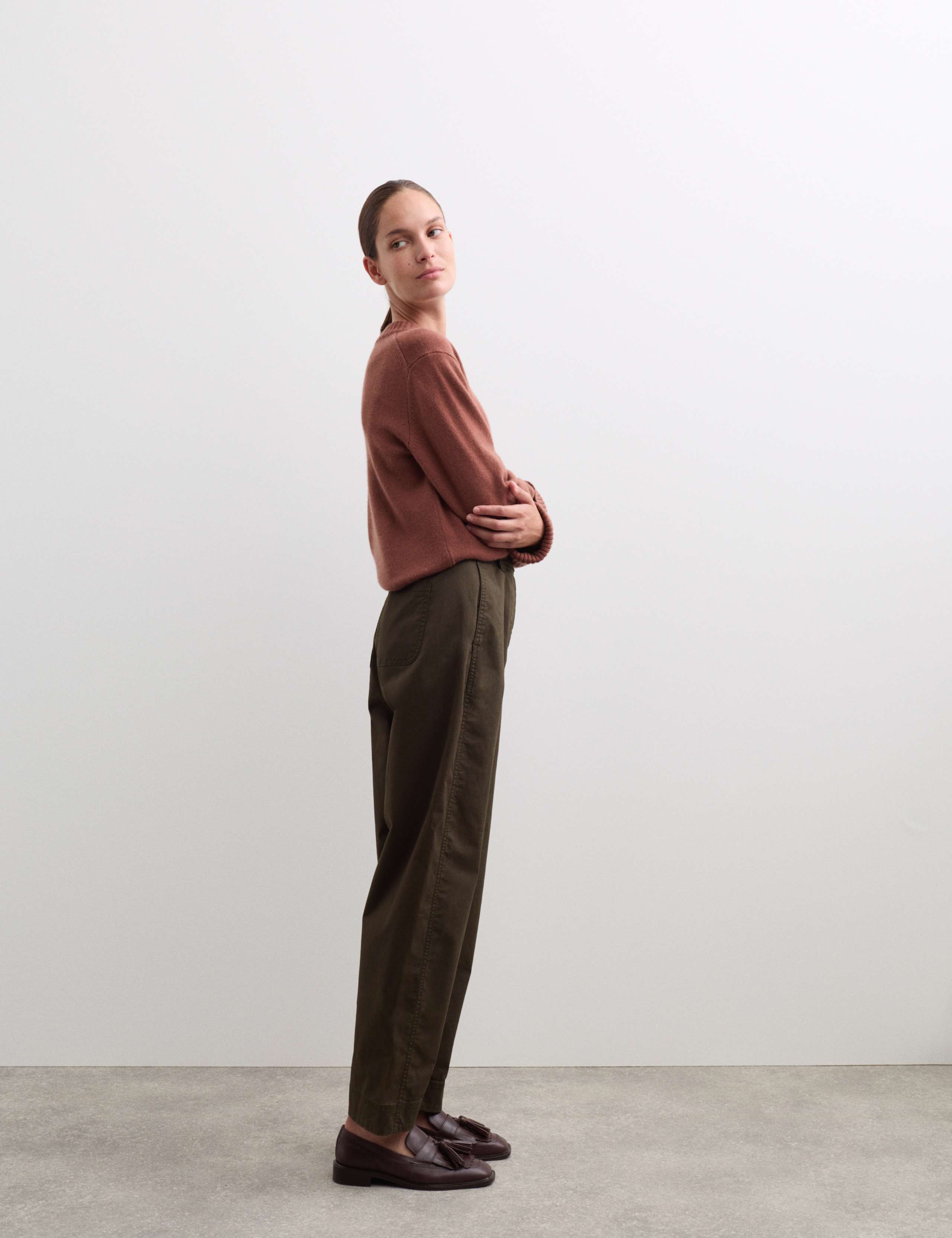 Cotton Rich Barrel Leg Trousers 2 of 2
