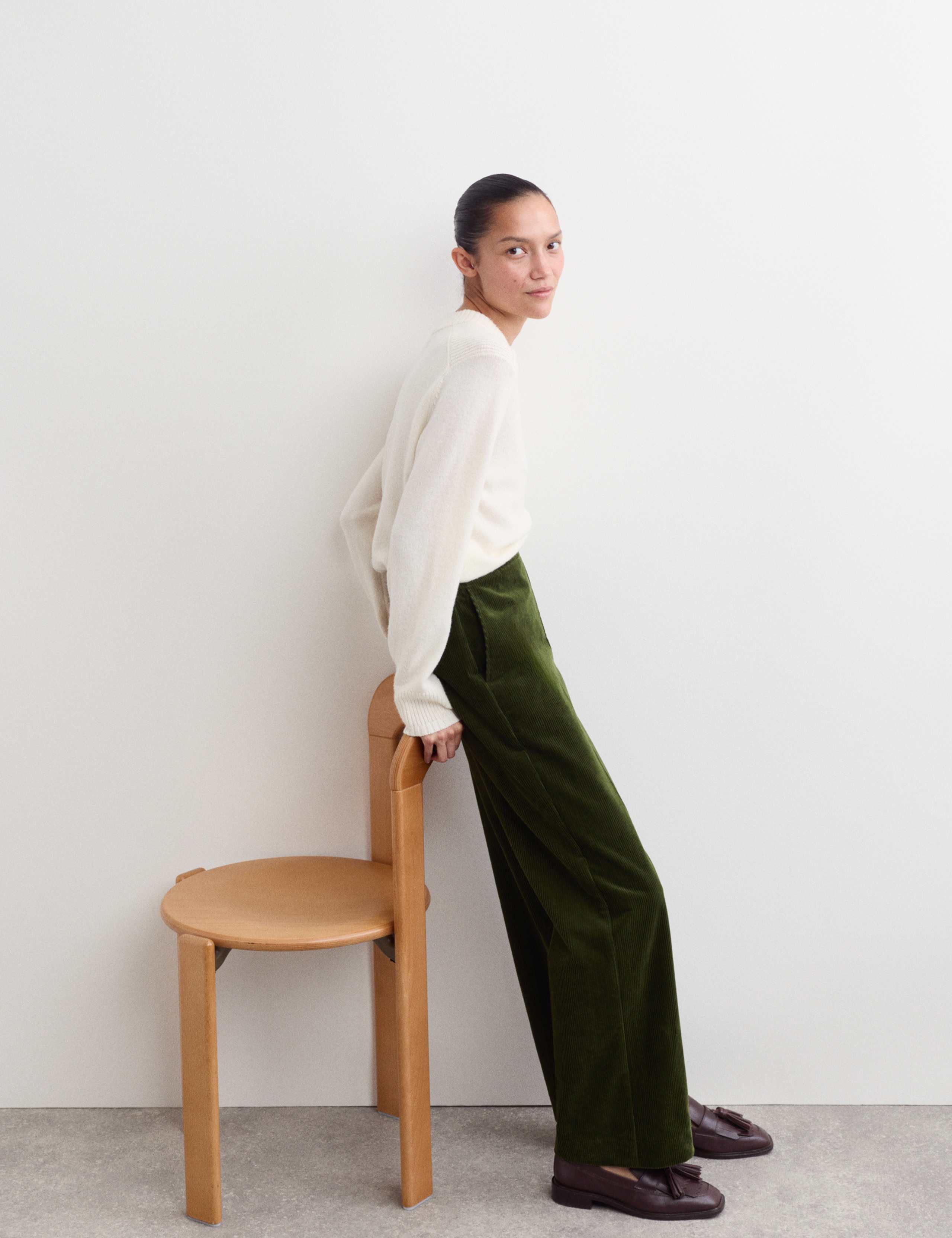 Pure Cotton Textured Straight Leg Trousers 1 of 6