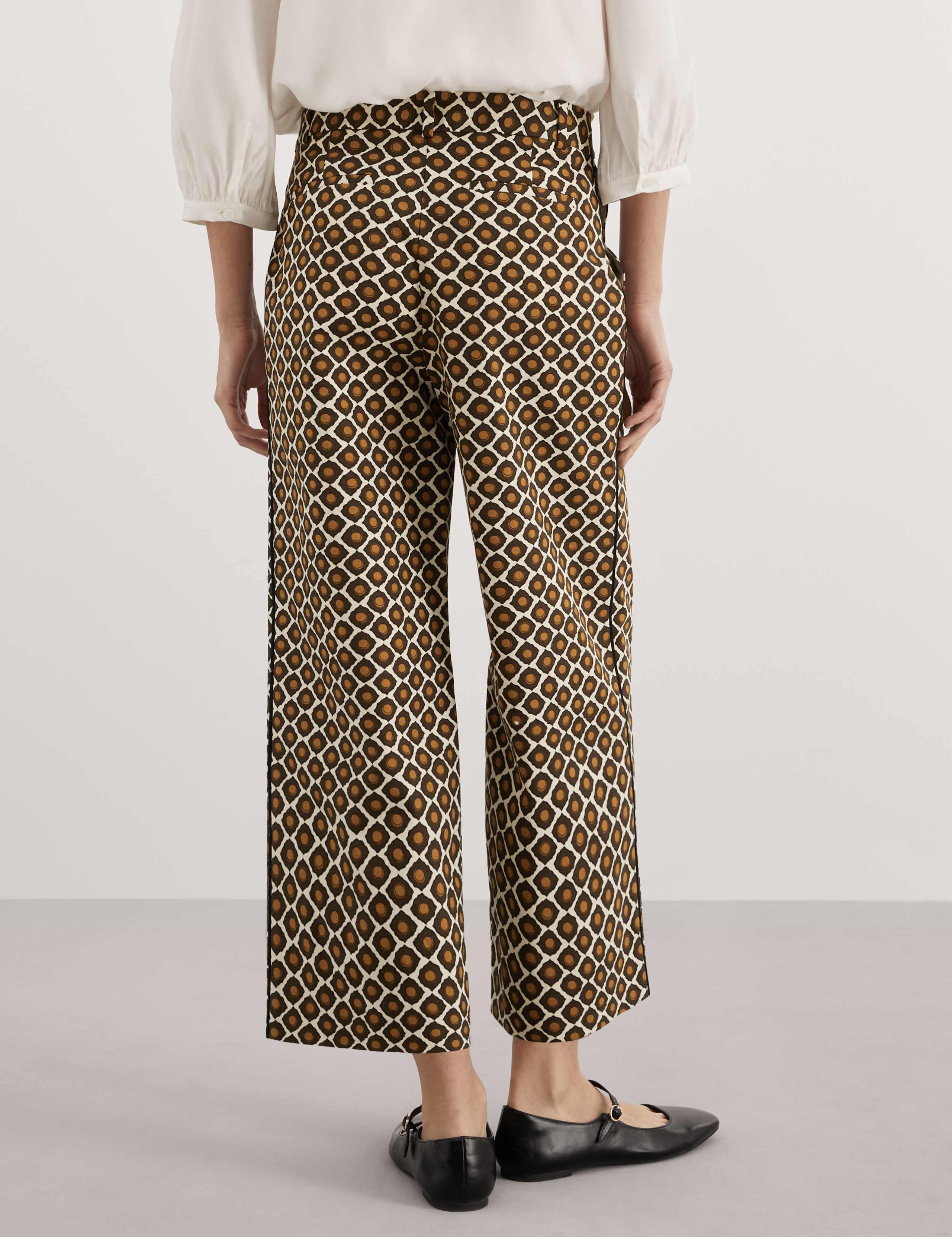 Cotton Rich Geometric Wide Leg Trousers 6 of 6