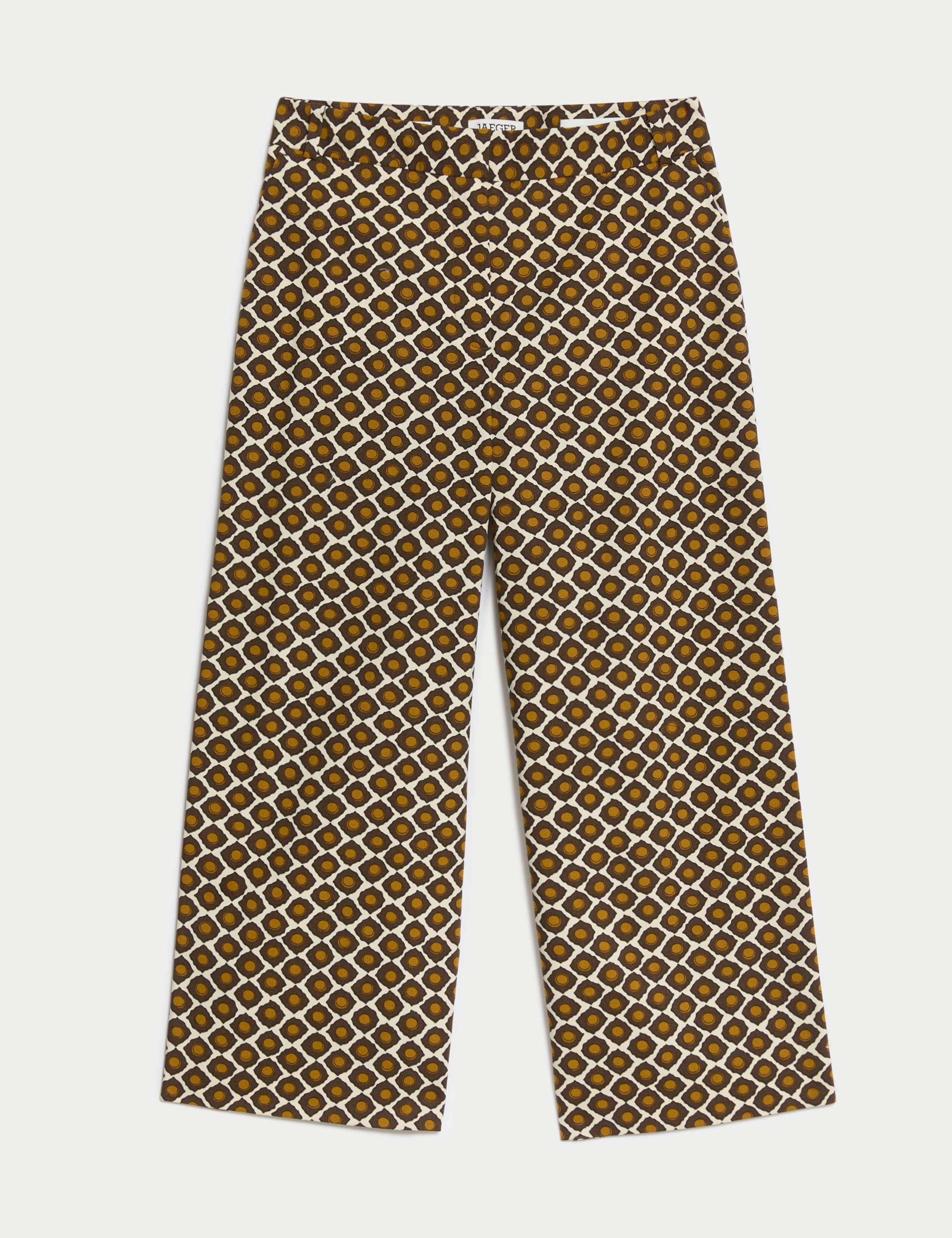 Cotton Rich Geometric Wide Leg Trousers 2 of 6