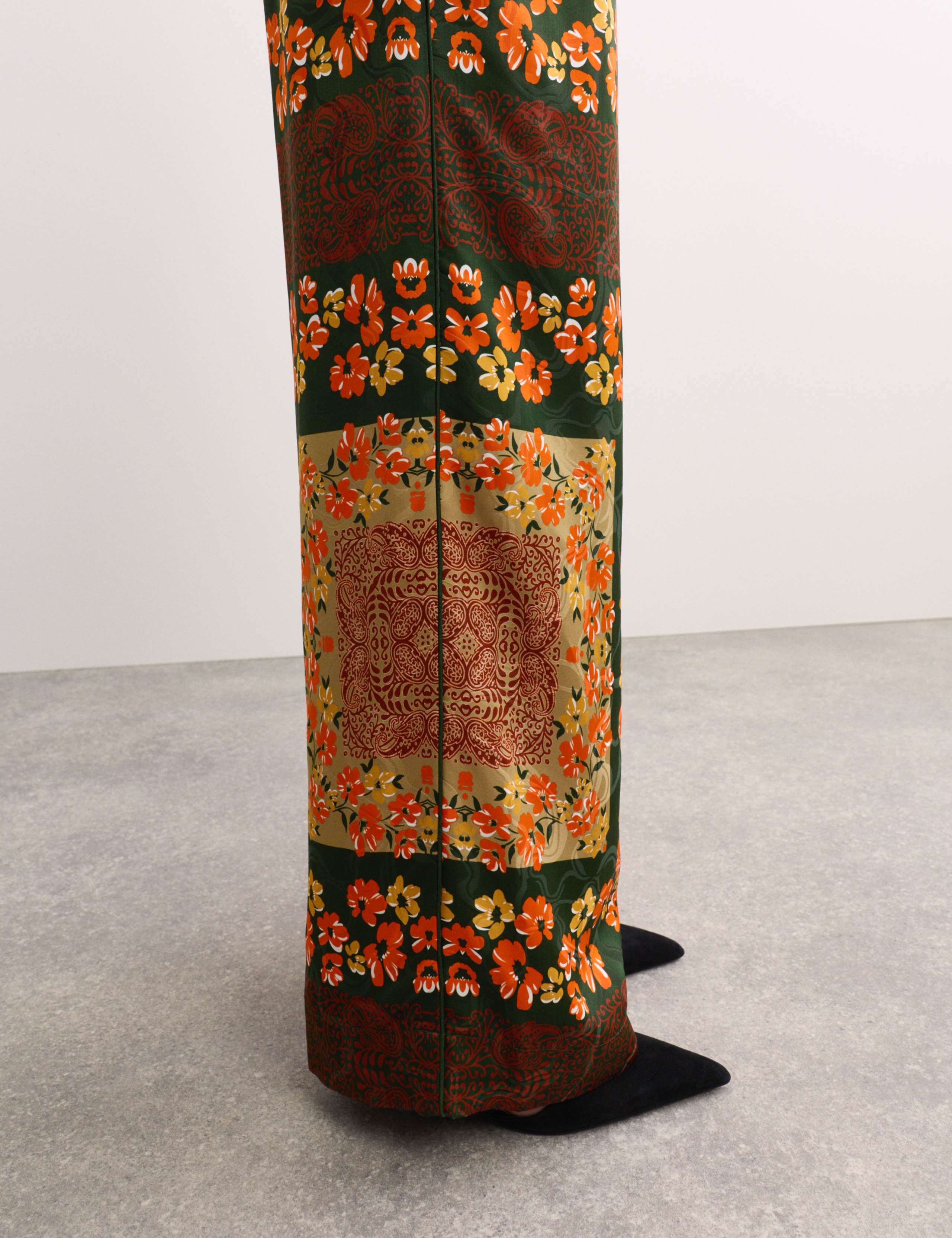 Scarf Print Elasticated Waist Wide Leg Trousers 3 of 7