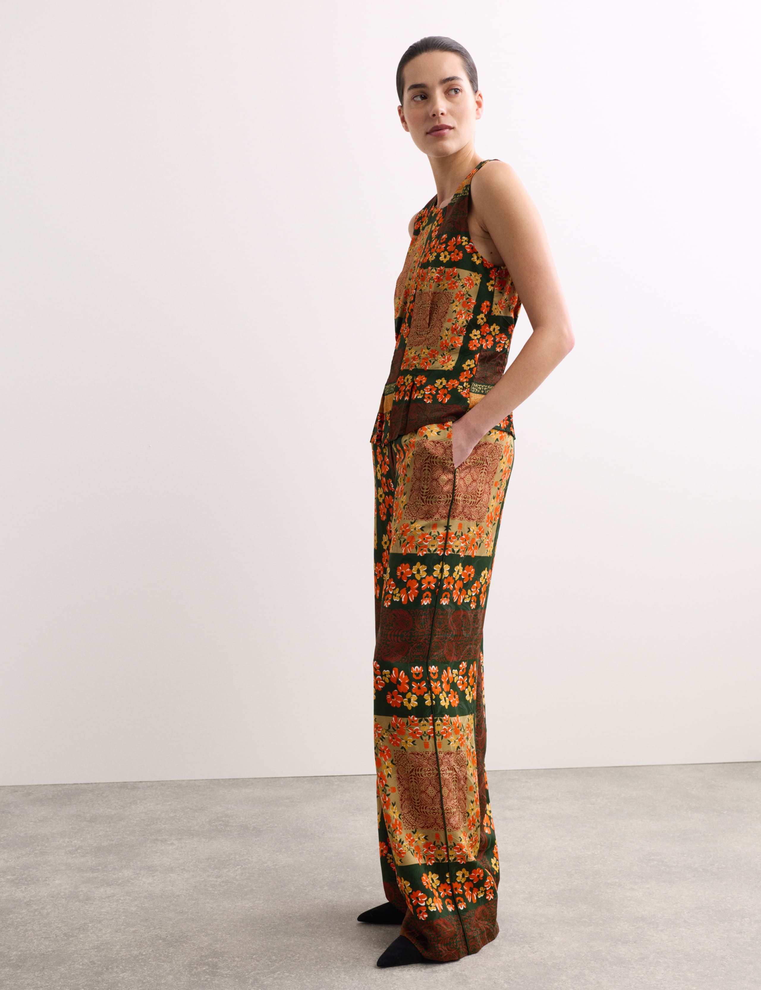 Scarf Print Elasticated Waist Wide Leg Trousers 6 of 7