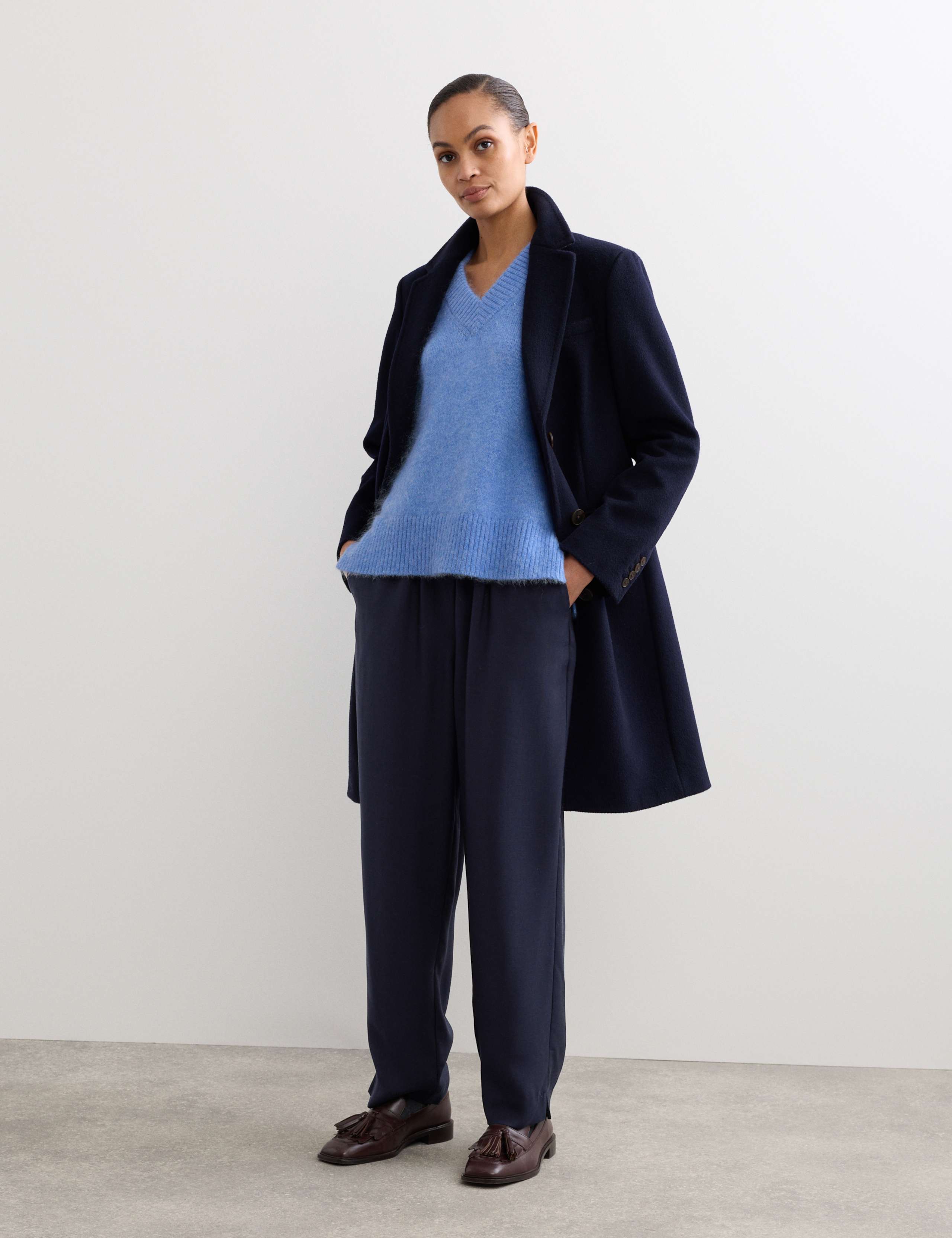 Lyocell Rich Elasticated Waist Tapered Trousers 1 of 6