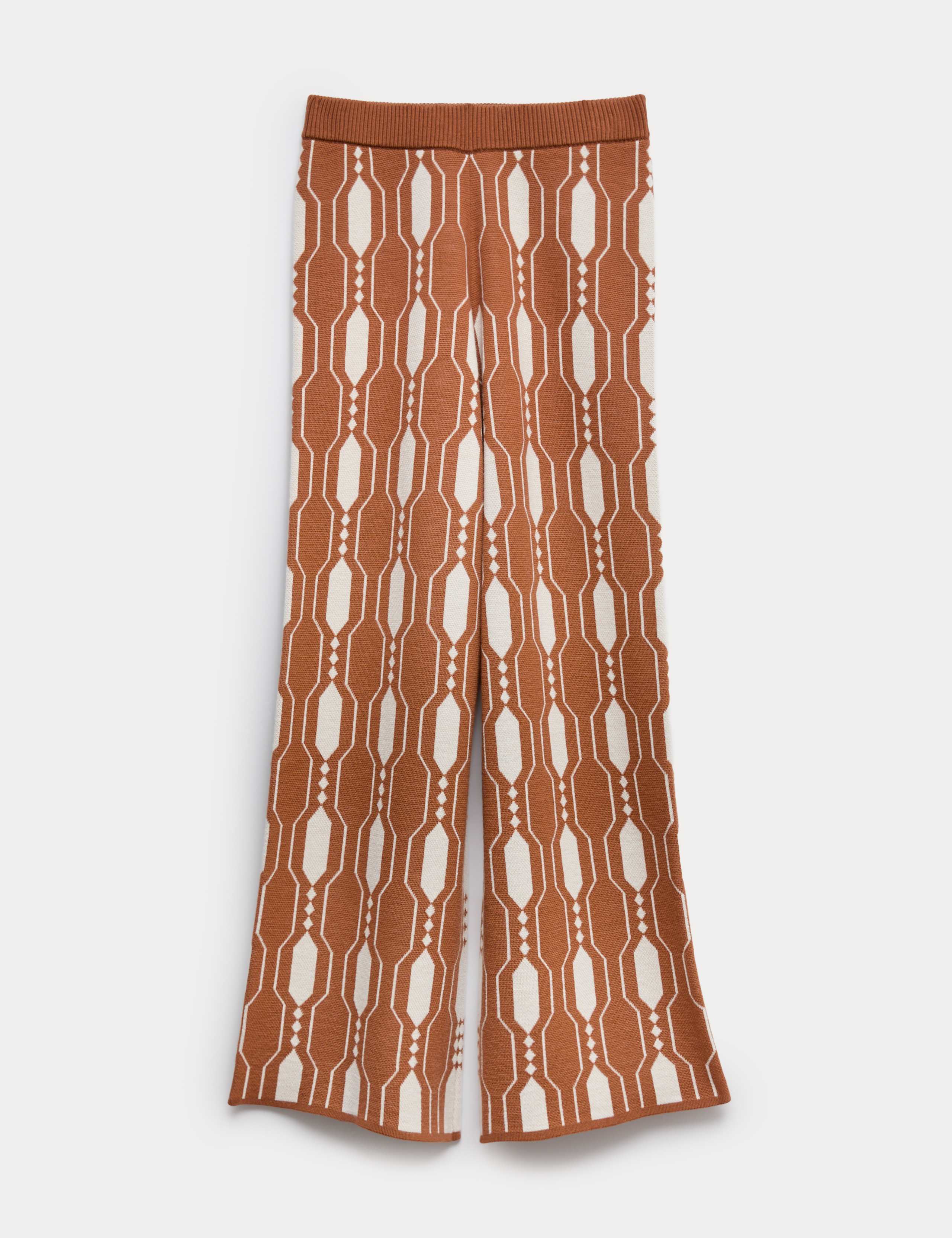 Pure Merino Wool Jacquard Knitted Trousers 2 of 7