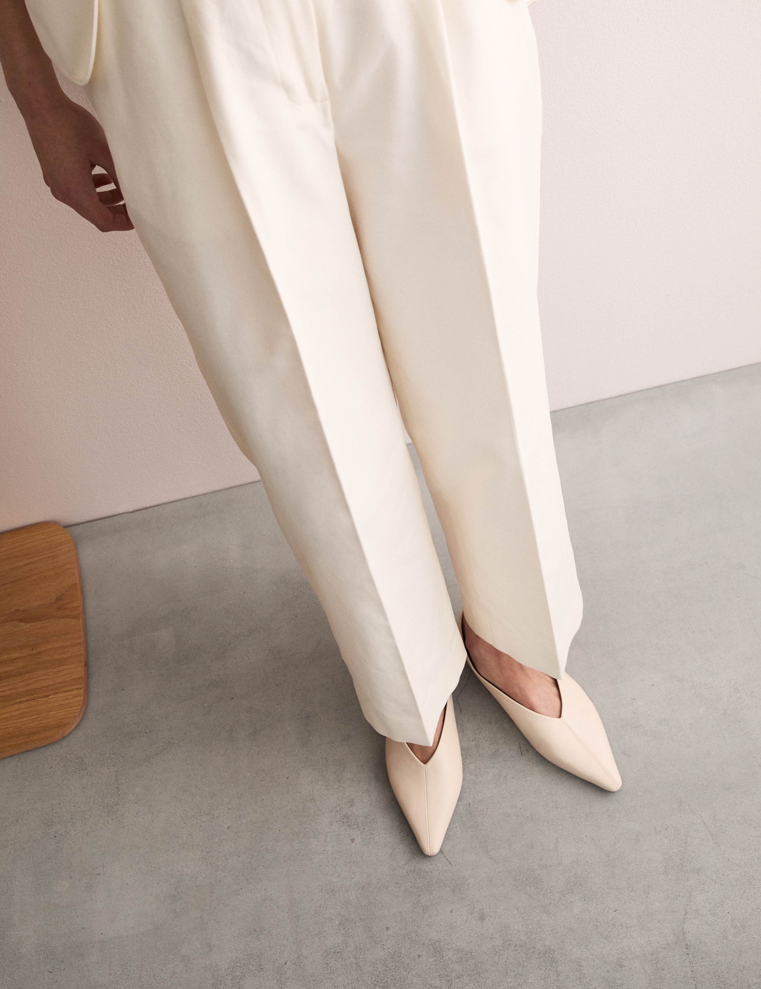 Cotton Blend Wide Leg Trousers 3 of 8