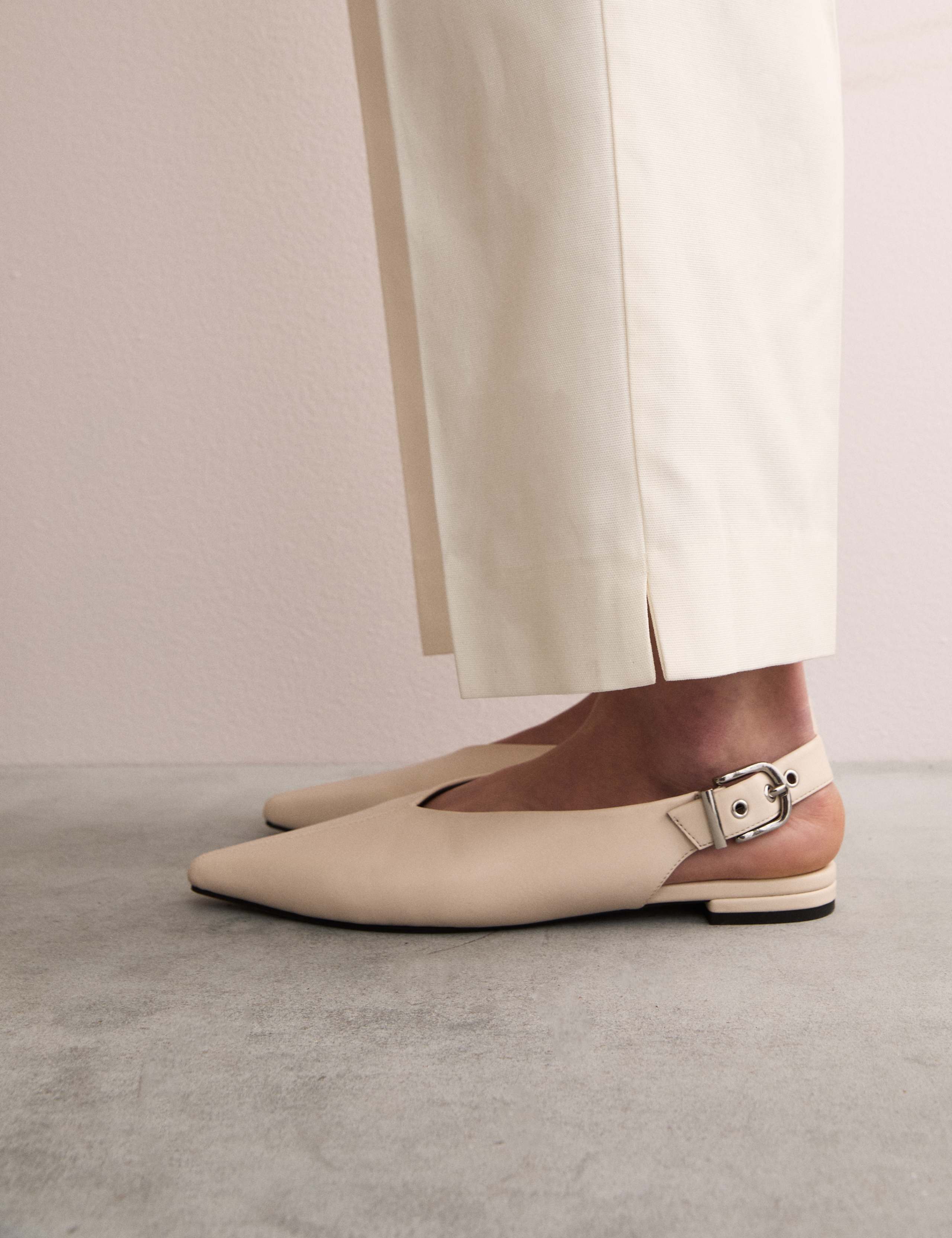 Cotton Blend Wide Leg Trousers 5 of 8