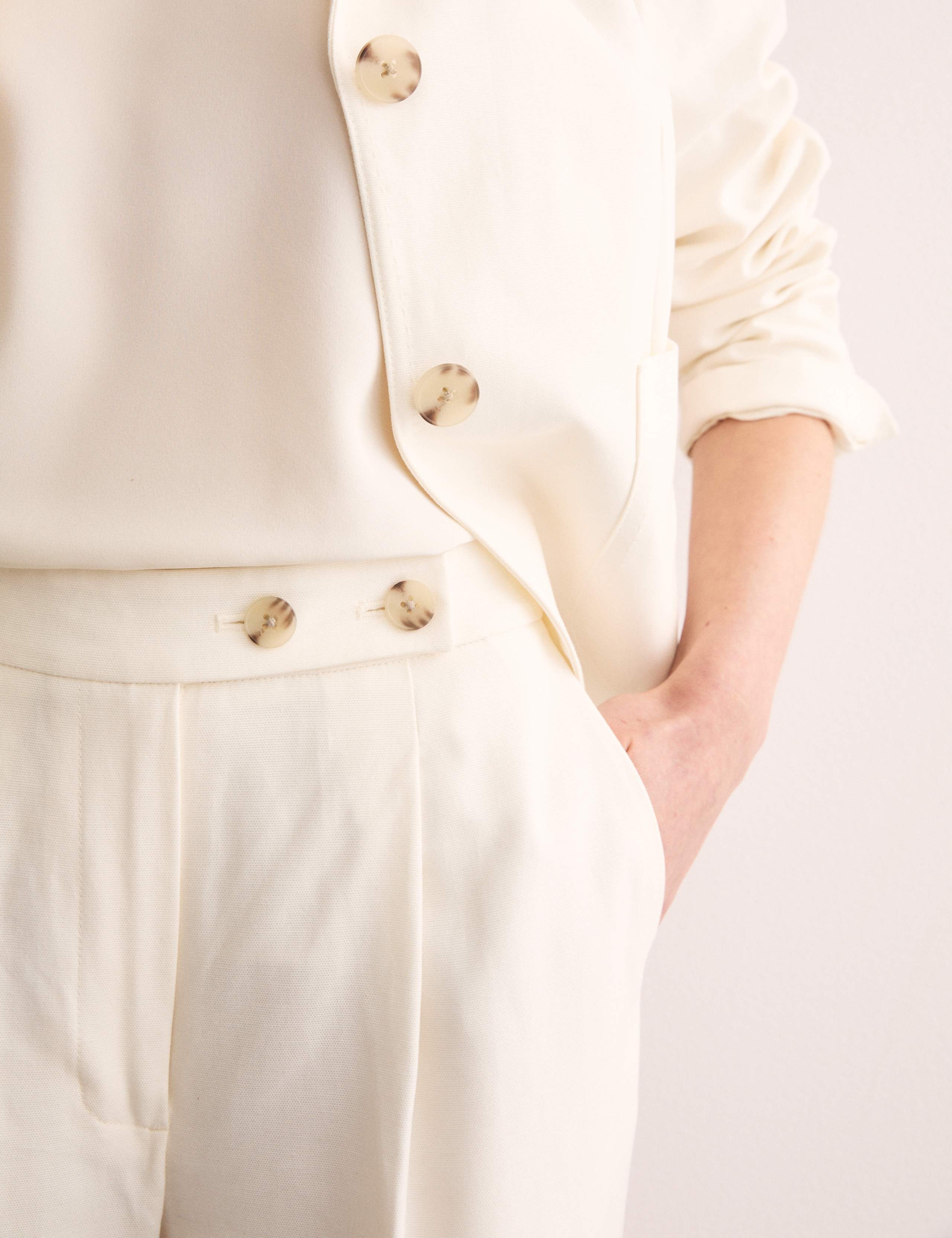 Cotton Blend Wide Leg Trousers 6 of 8