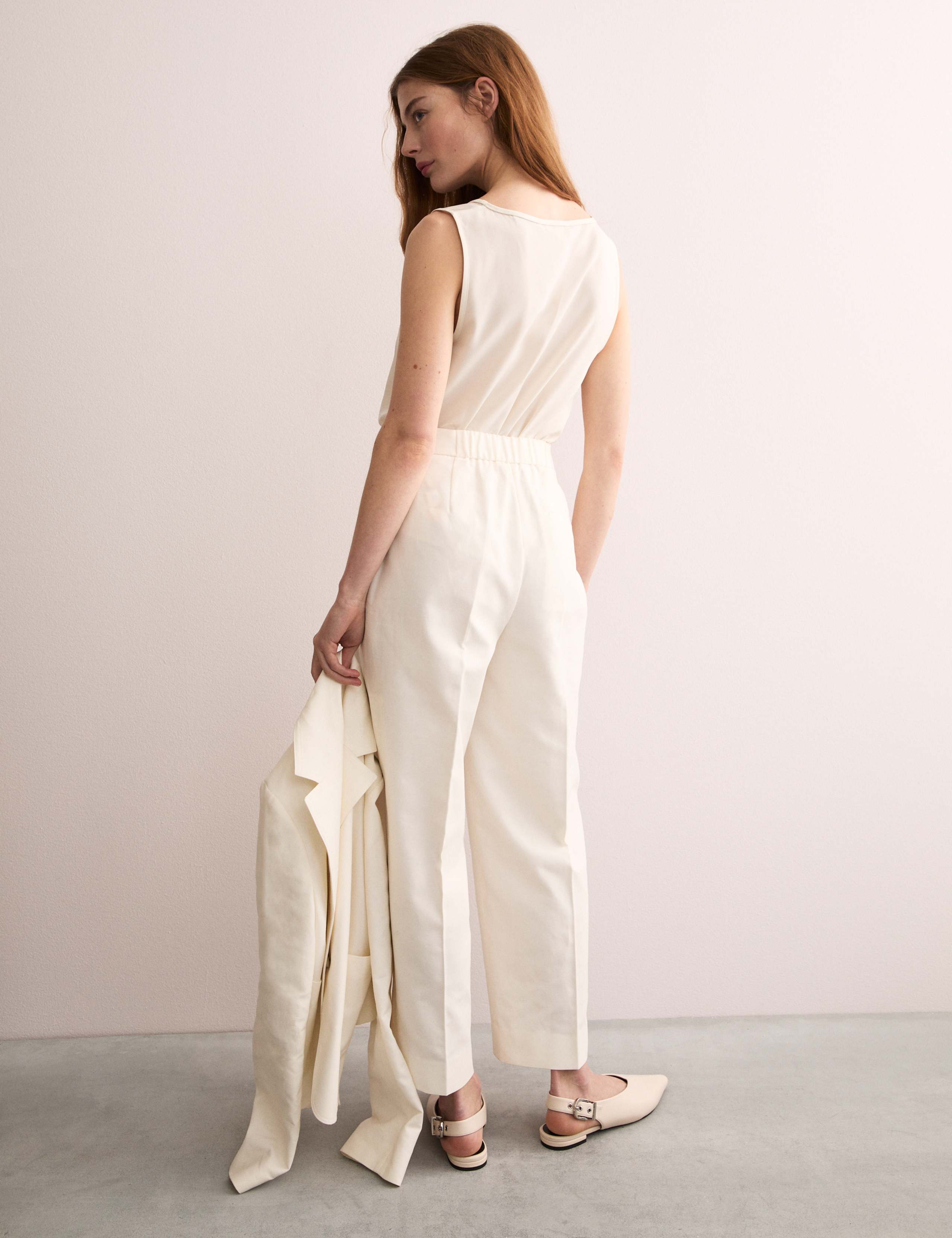 Cotton Blend Wide Leg Trousers 7 of 8