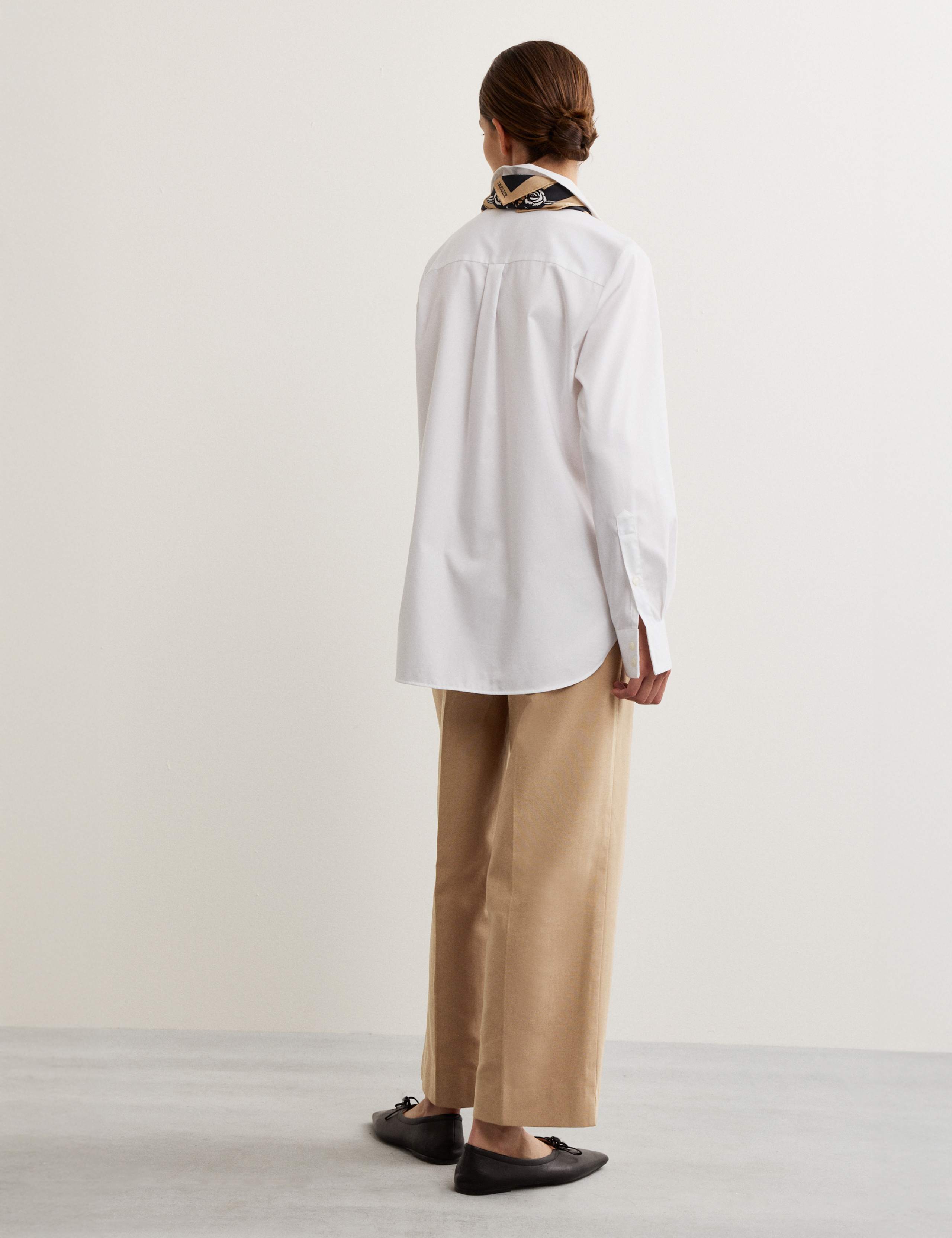 Cotton Blend Wide Leg Trousers 5 of 7