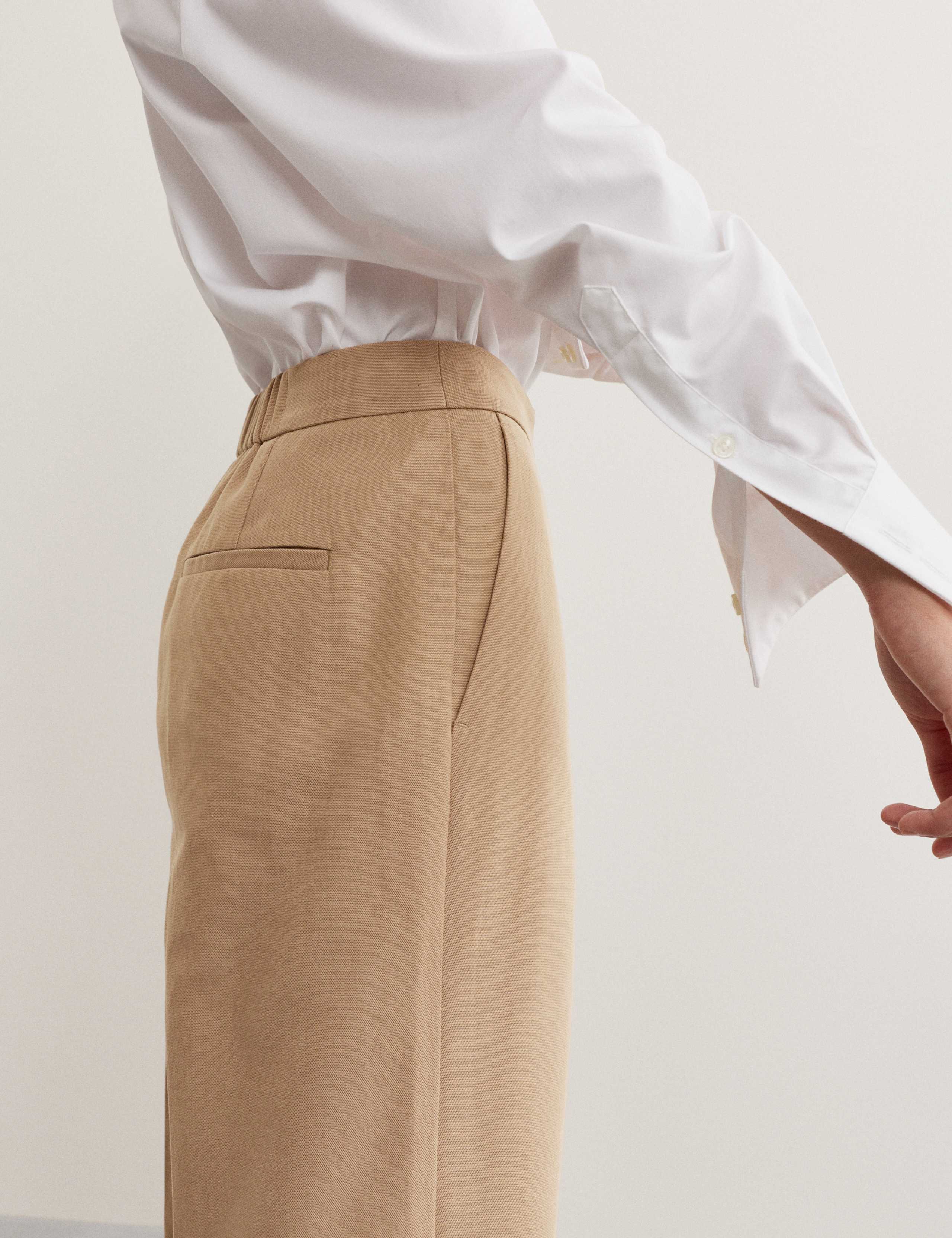 Cotton Blend Wide Leg Trousers 6 of 7
