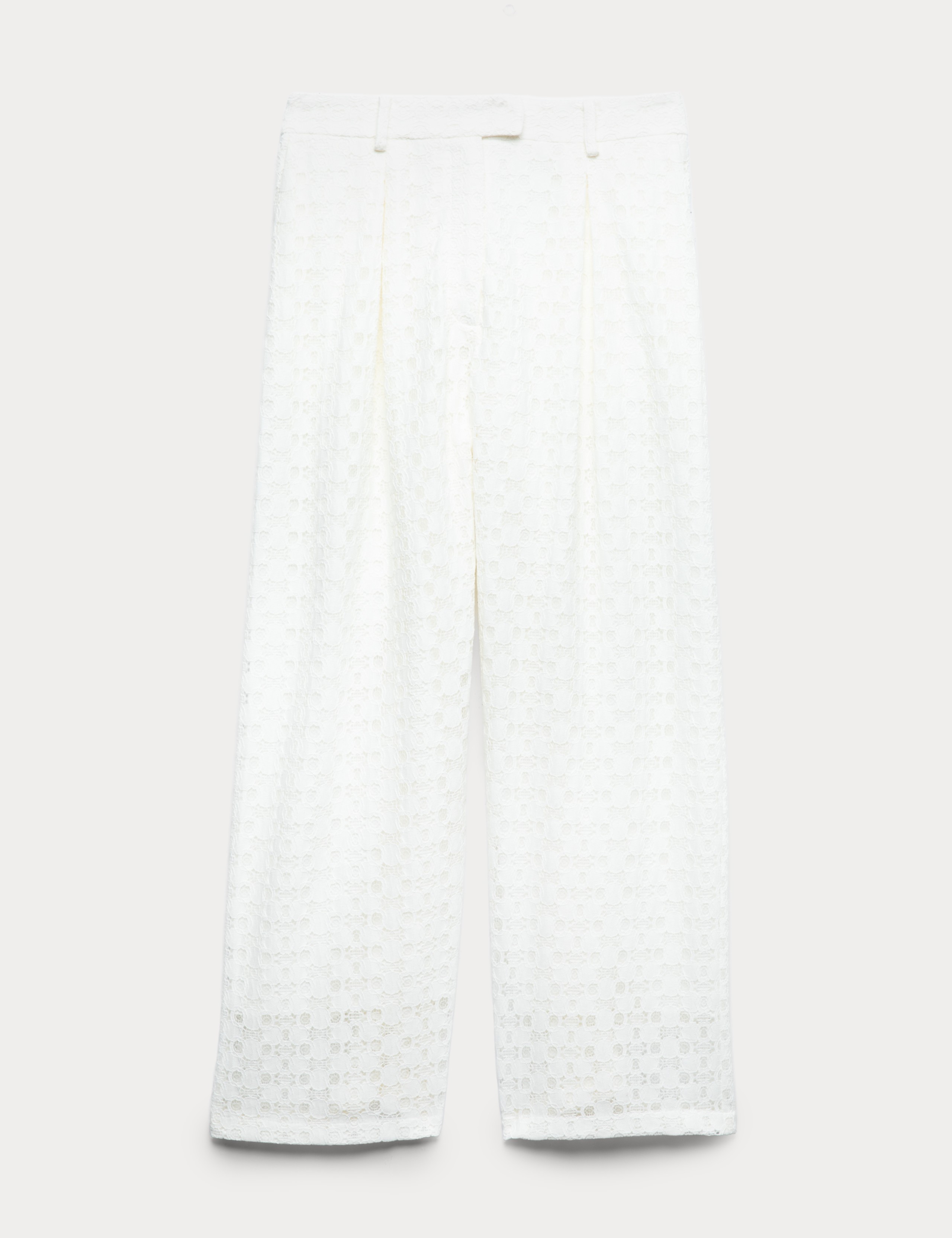 Cotton Blend Lace Straight Leg Trousers 2 of 7