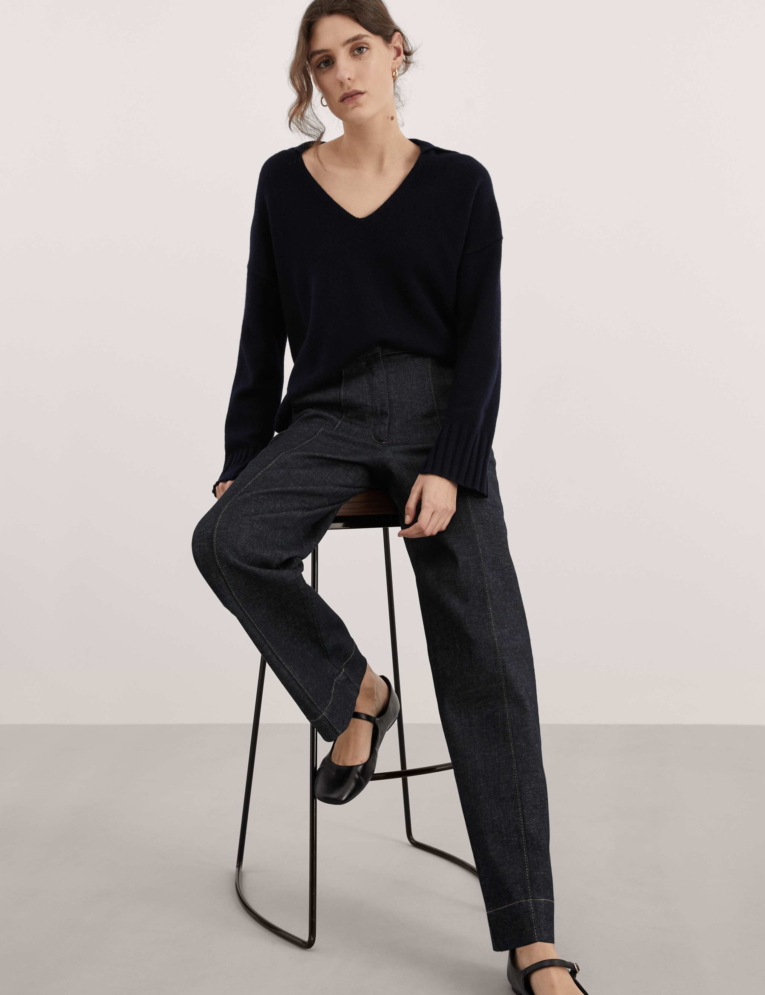 High Waisted Straight Leg Jeans 1 of 8