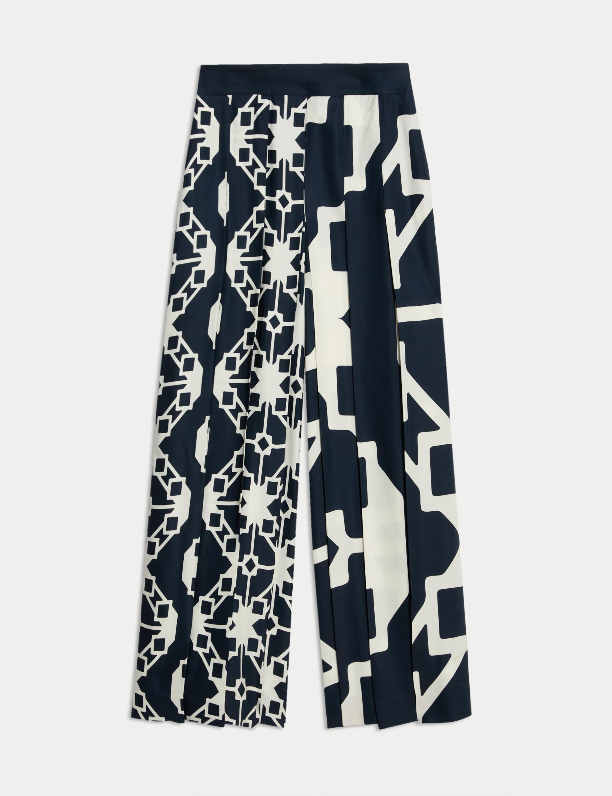 Twill Printed Pleated Wide Leg Culottes 2 of 7